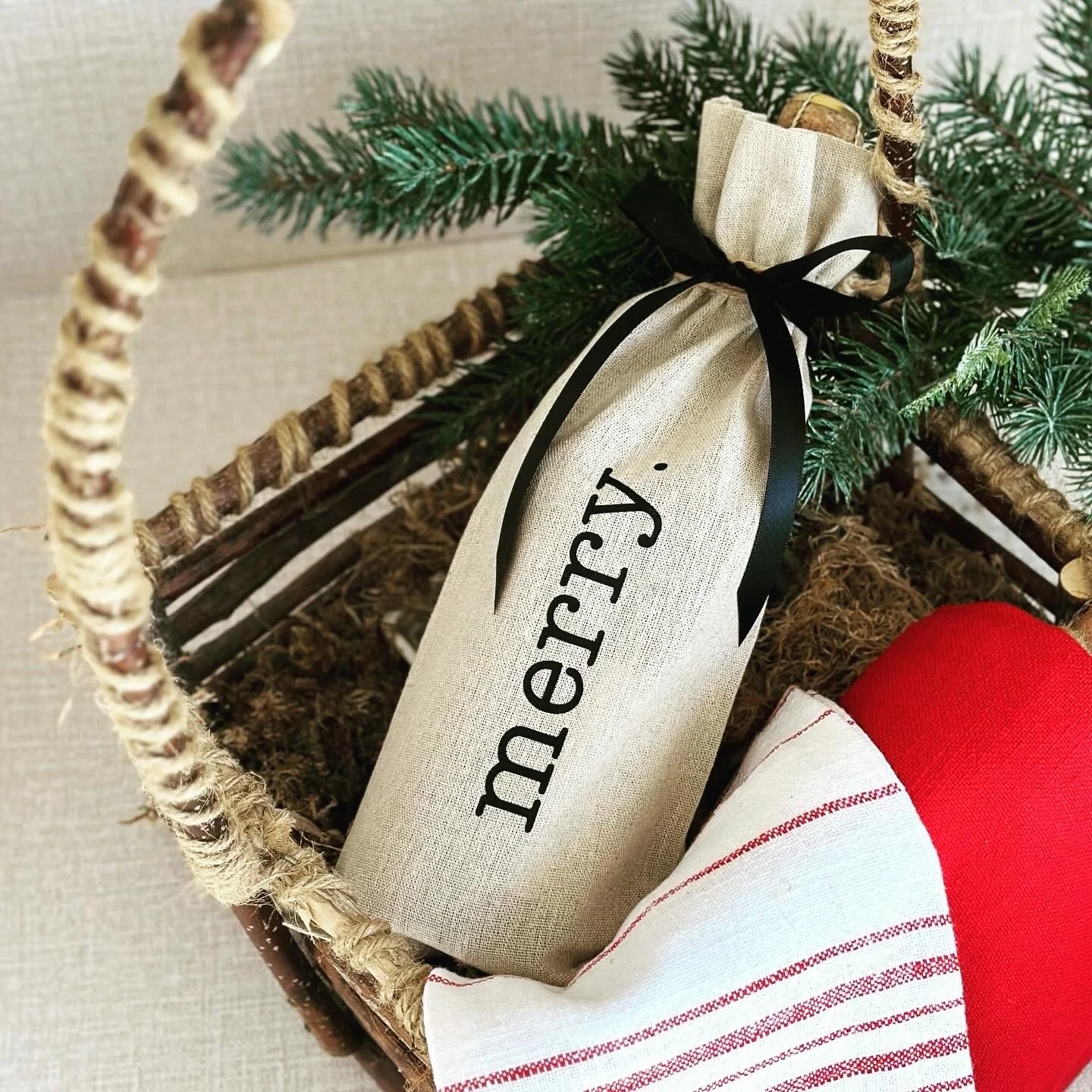 Linen Wine Bag 7588 MERRY