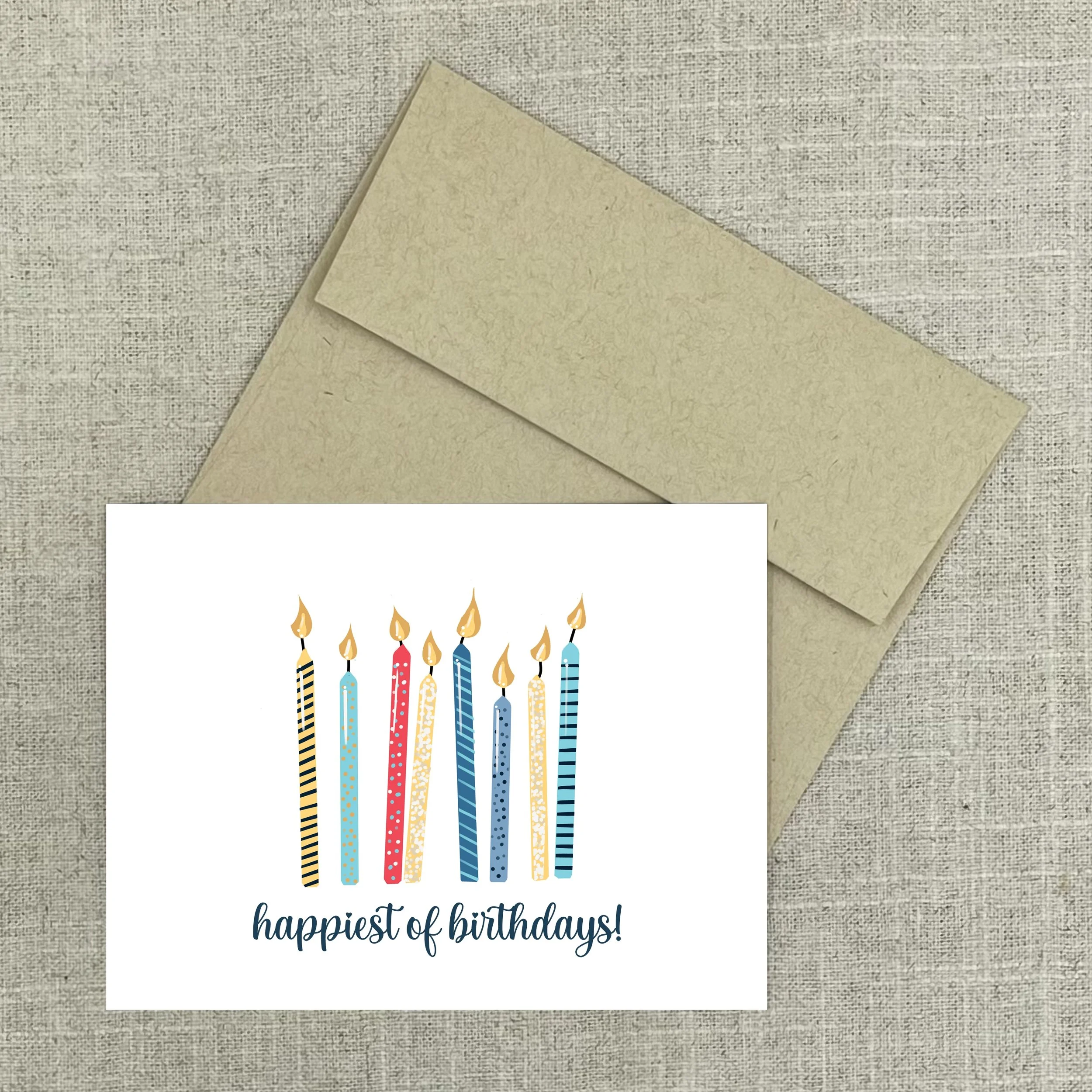 Greeting Card 2204 Candles Happiest of Birthdays
