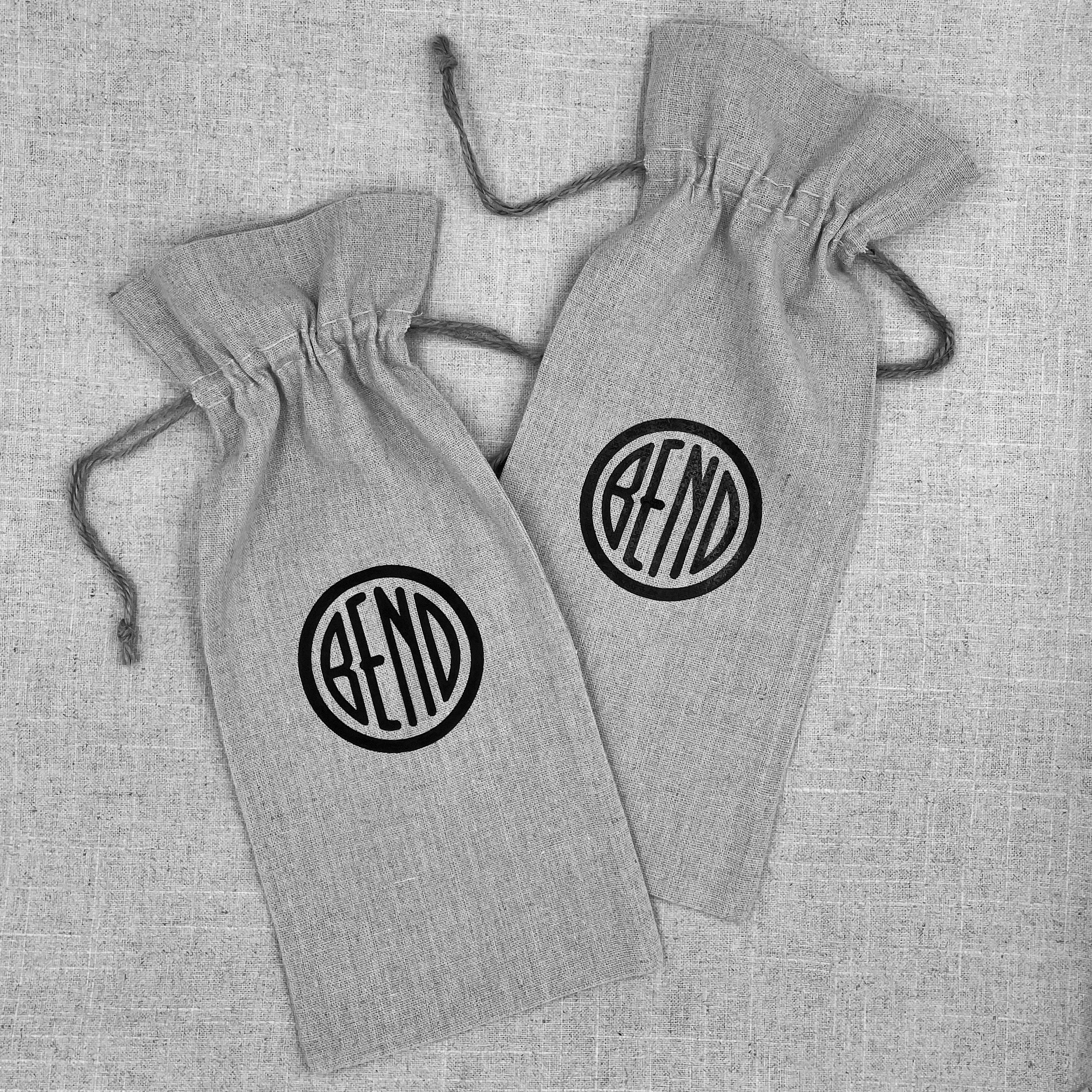 Linen wine bags are a great gift to slide in a bottle of local wine.  We can help you make your own custom wine bag using a logo, words or saying.  Minimum order required to create custom linen wine bags. 