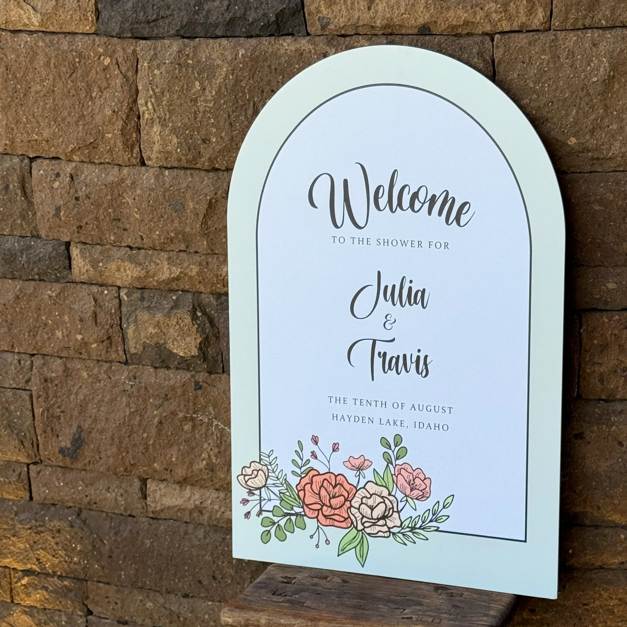 Planning a shower for the happy couple? Welcome your guests in style with custom signage made just for your event! We offer a variety of shapes and designs to match your theme perfectly—whether it’s modern, rustic, romantic, or anything in between. W