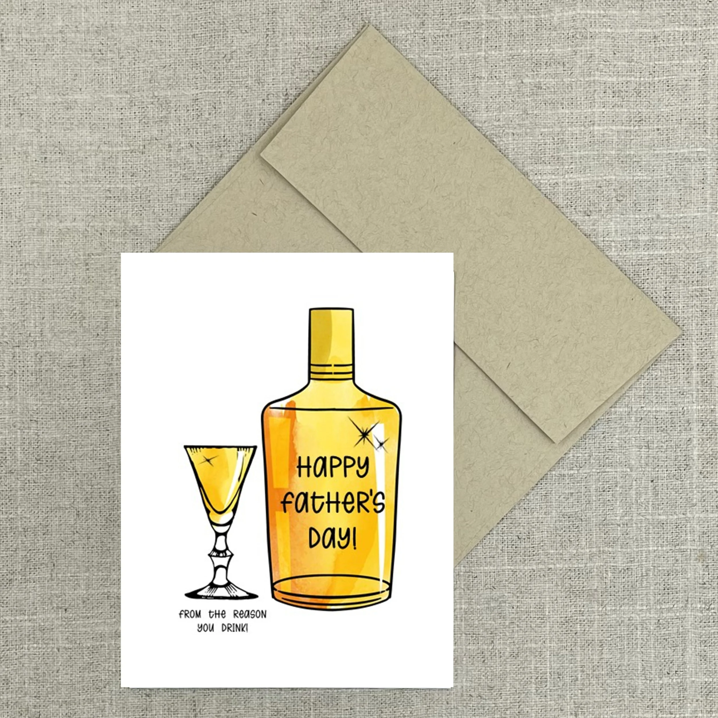 Greeting Card 2216 Bottle Happy Father's Day