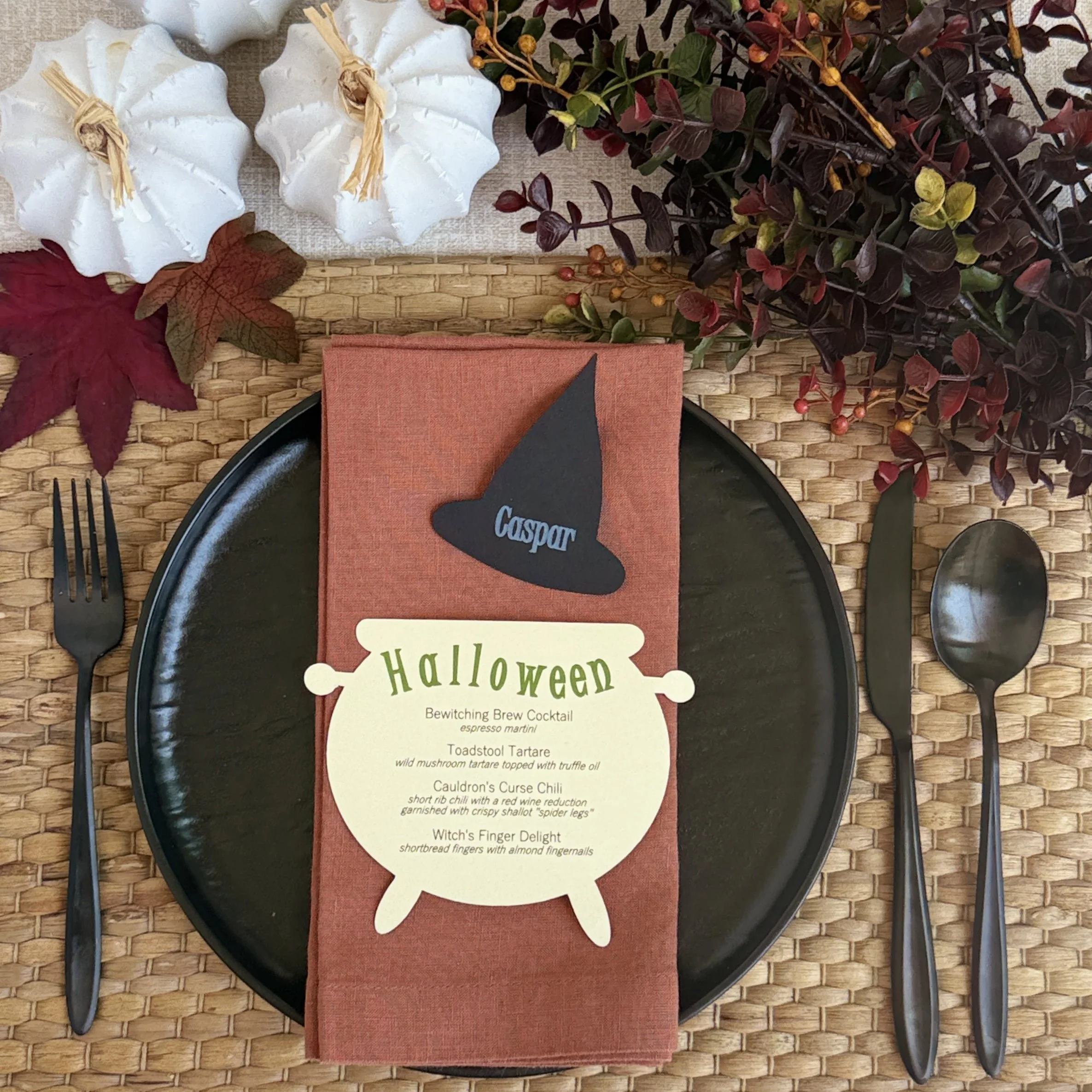 Custom shaped menus and place cards add a fun, unexpected touch guests will love. They dress up the table beautifully and help set the tone for the celebration.