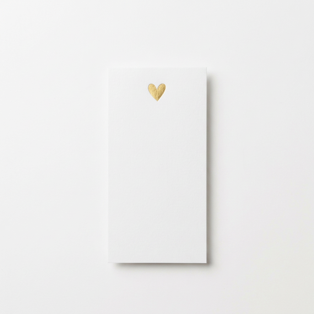 Note Pad 3567 Large Heart Gold Pad