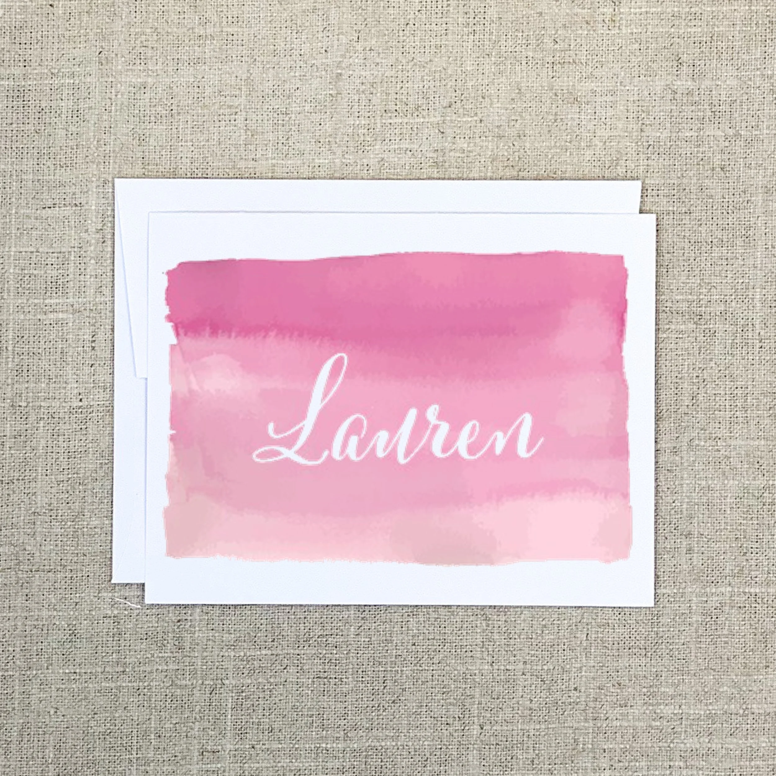 Folded Card 2158 Pink Watercolor