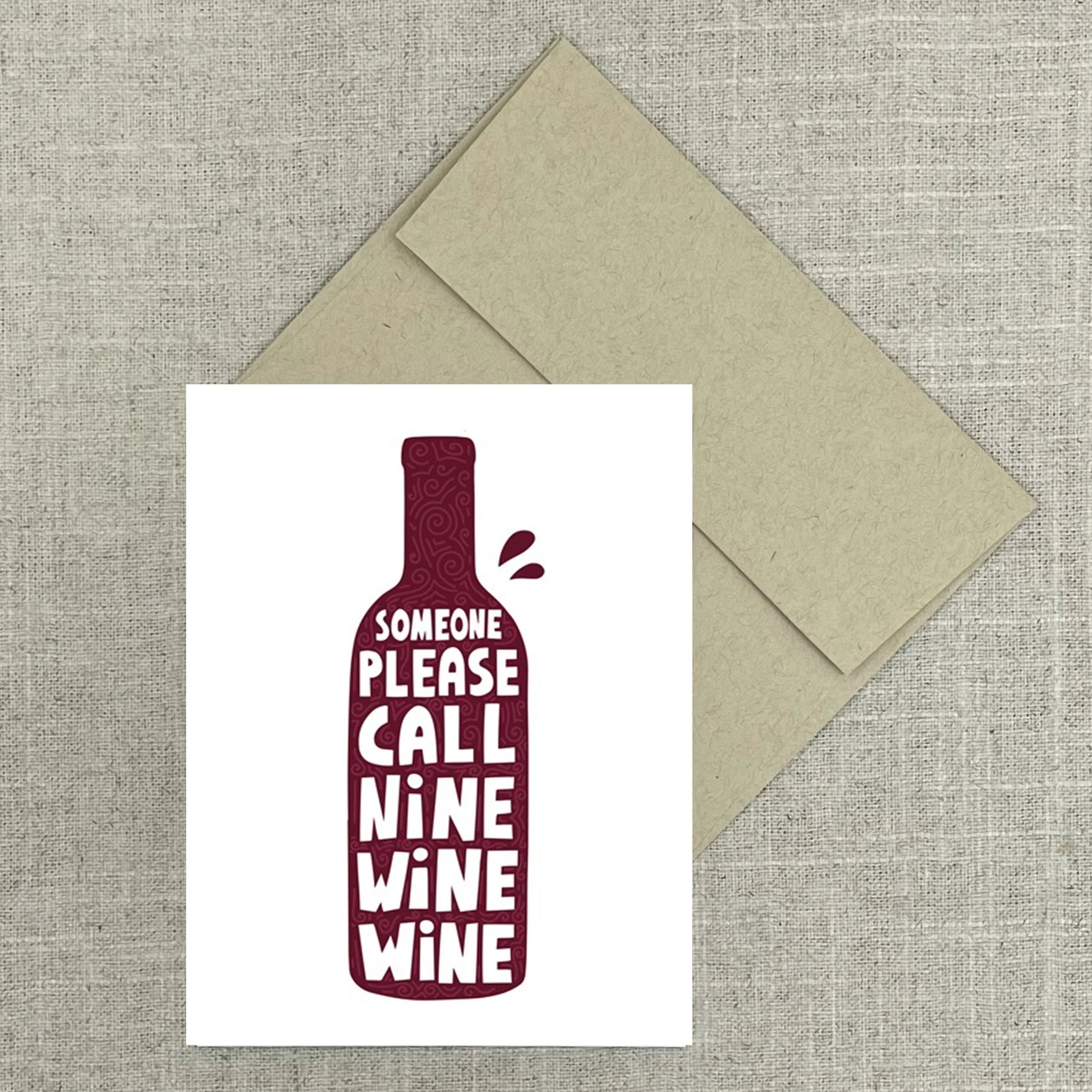 Greeting Card 3024 Call Nine Wine Wine