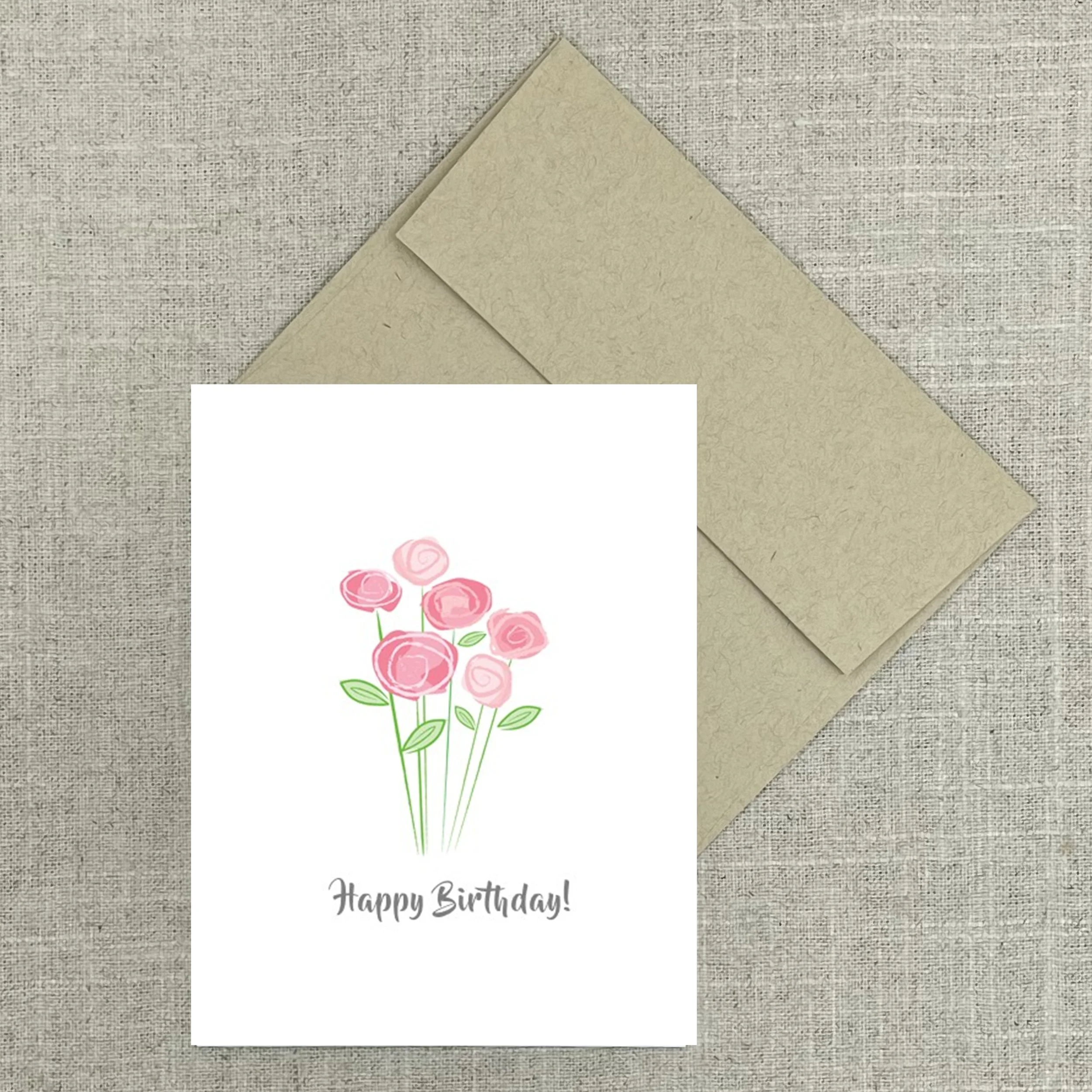 Greeting Card 2555 Happy Birthday Pink Bouquet