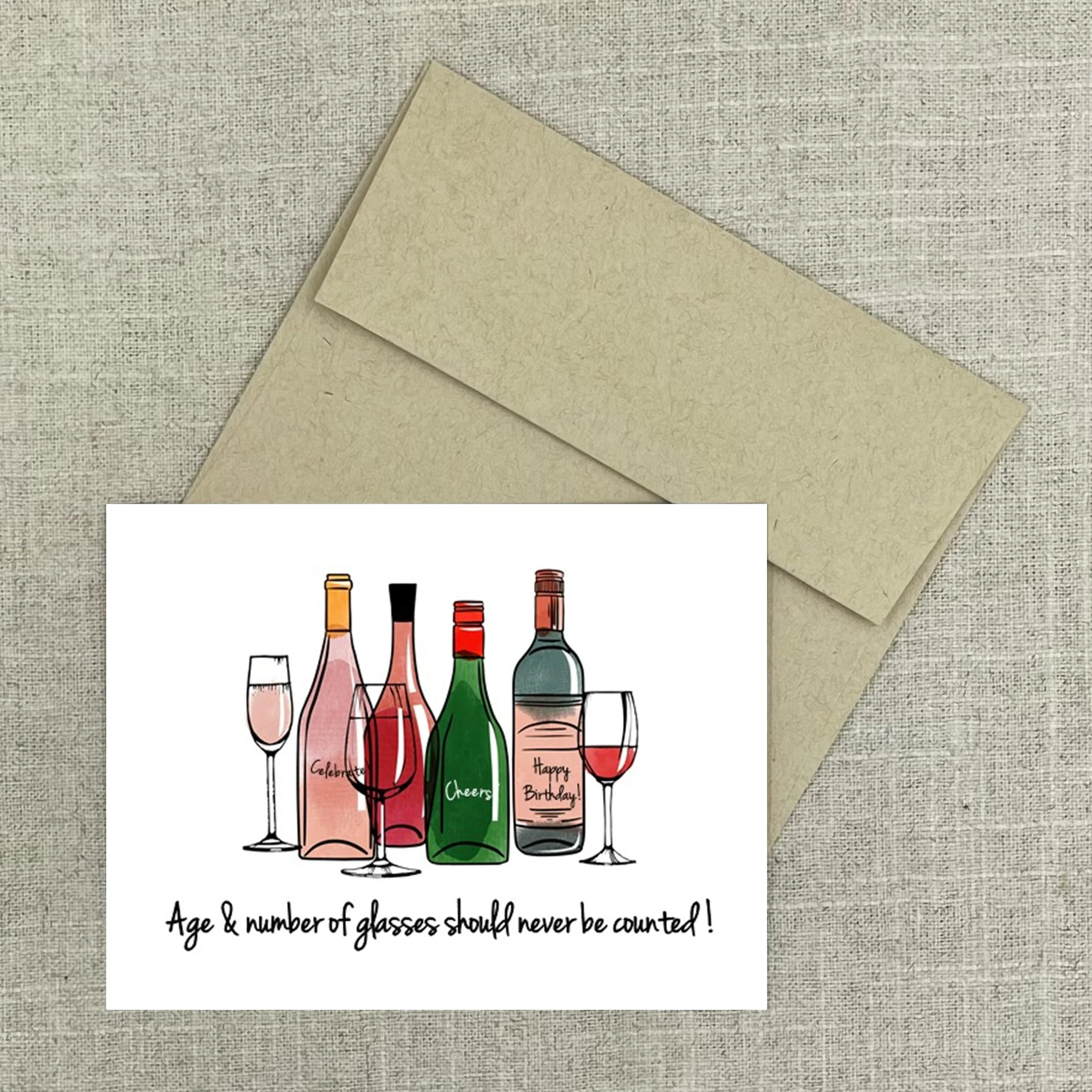 Greeting Card 3028 Age & Wine