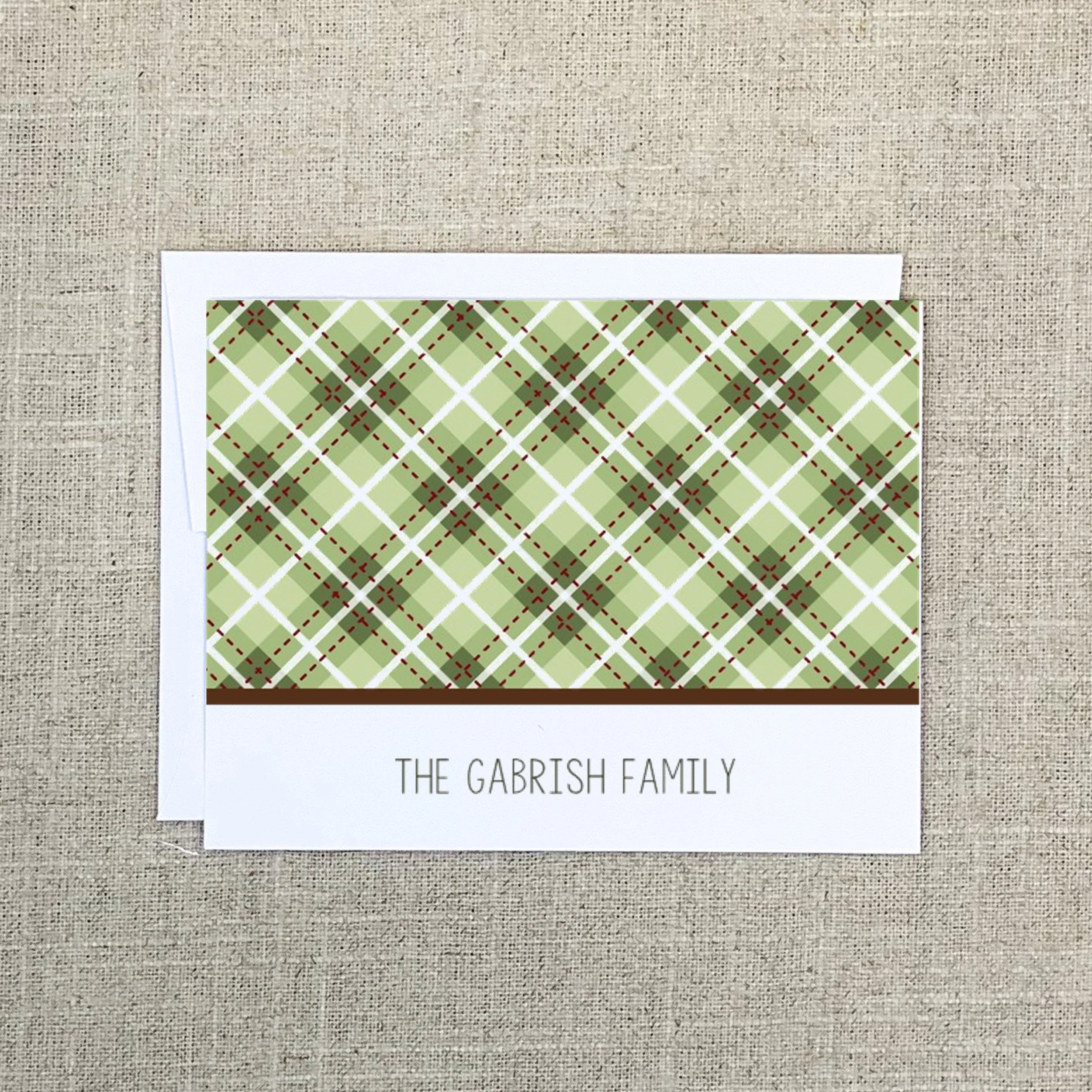 Folded Card 2667 Green Plaid