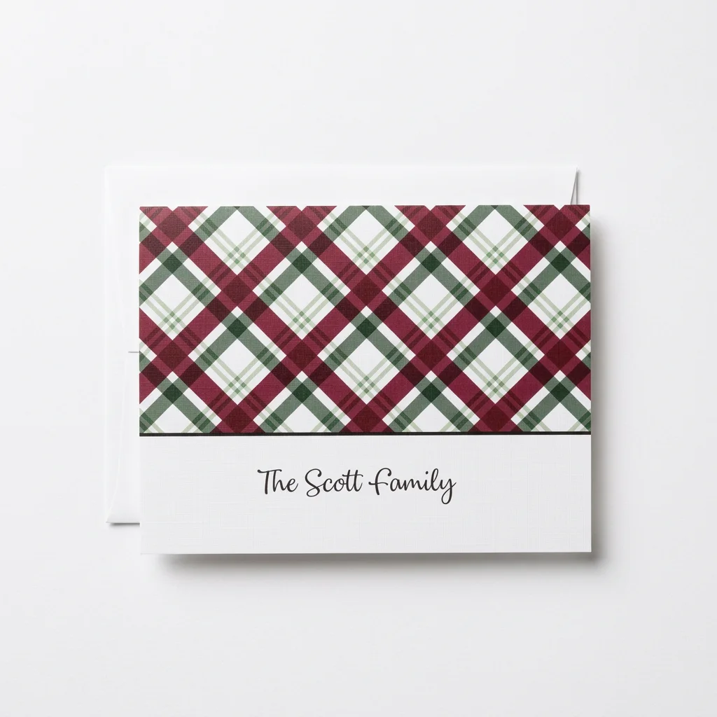 Folded Card 2655 Holiday Plaid