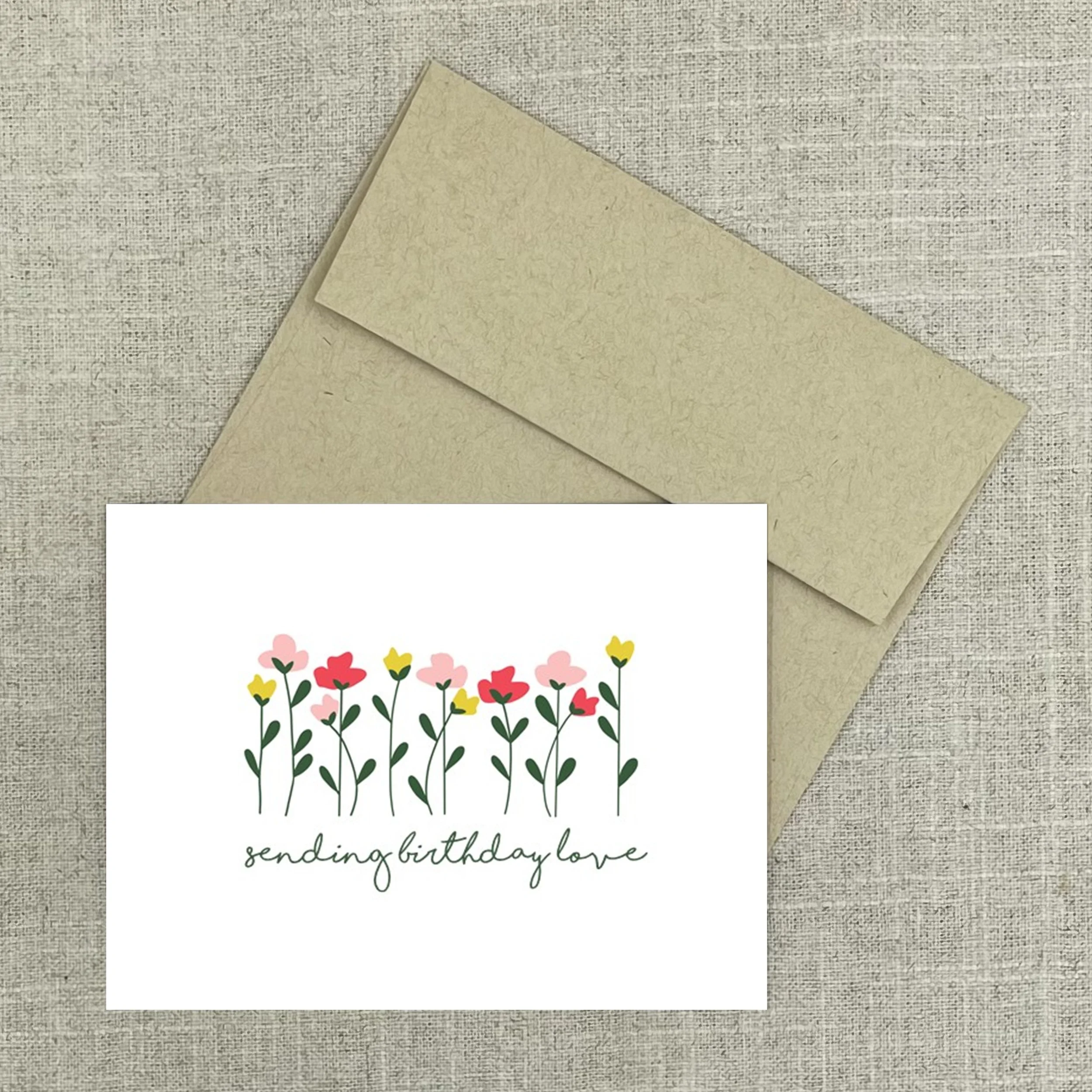Greeting Card 7820 Row of Flowers