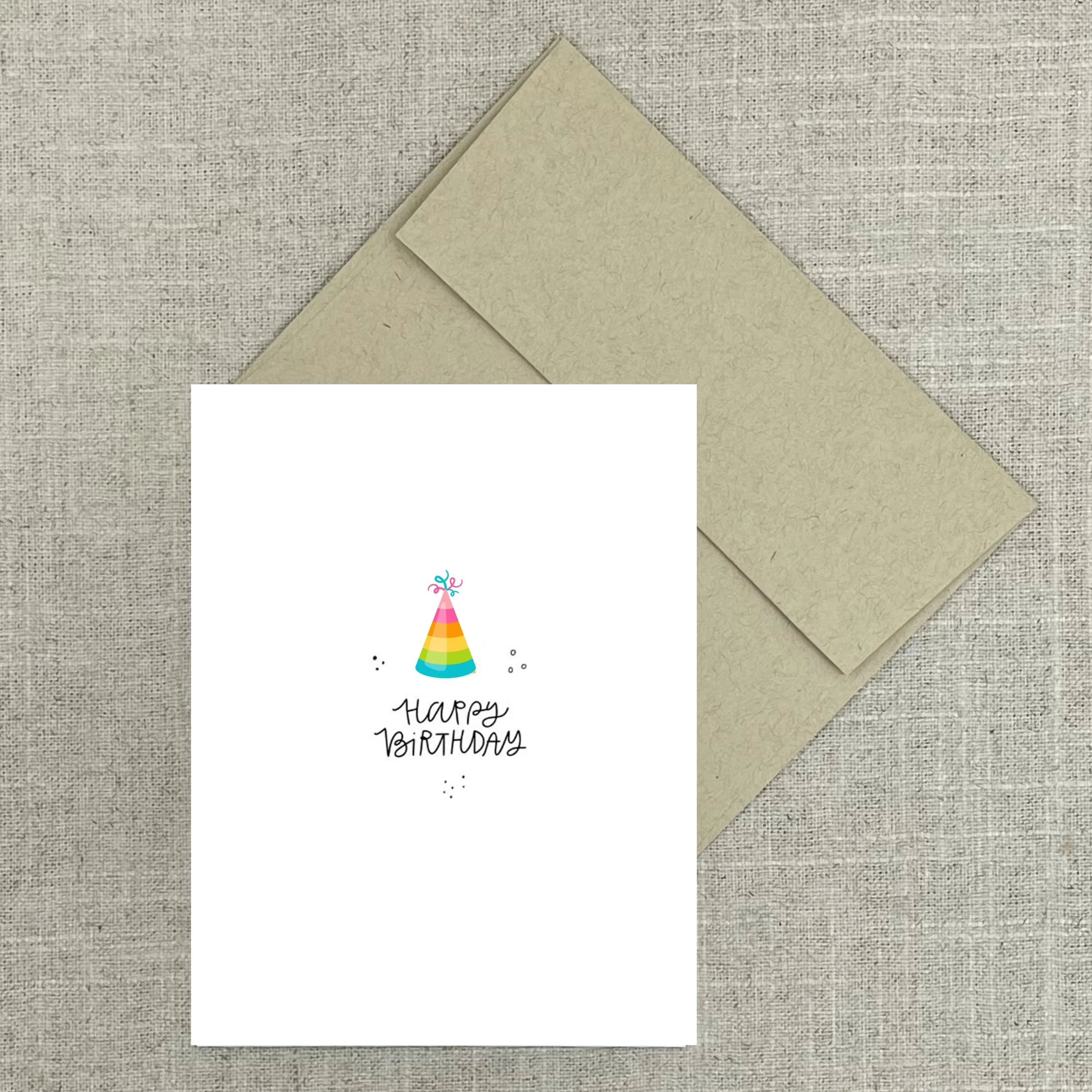 Greeting Card 7902 Rainbow Hat Happy Birthday