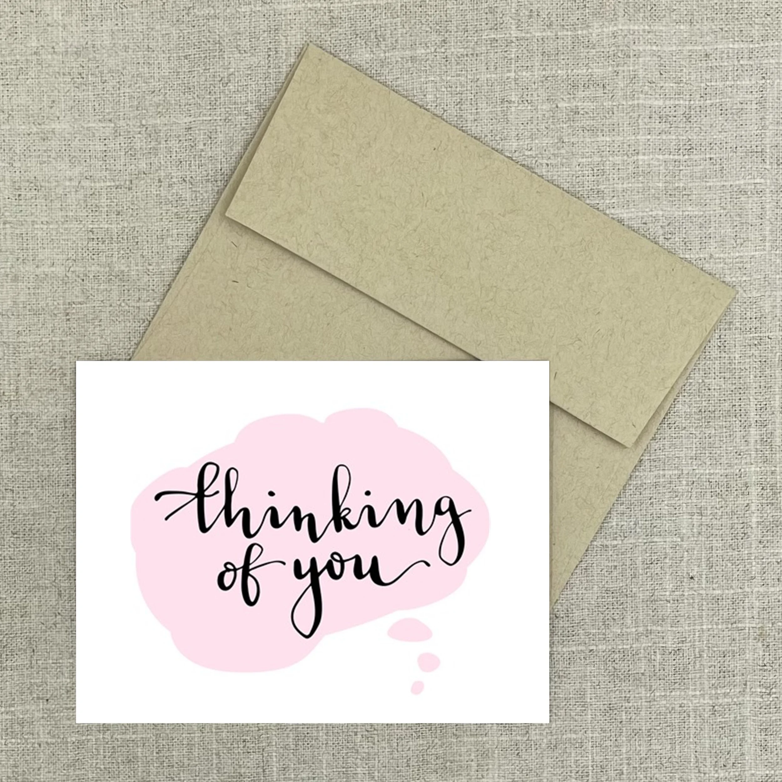 Greeting Card 2198 Thinking of you Pink Cloud