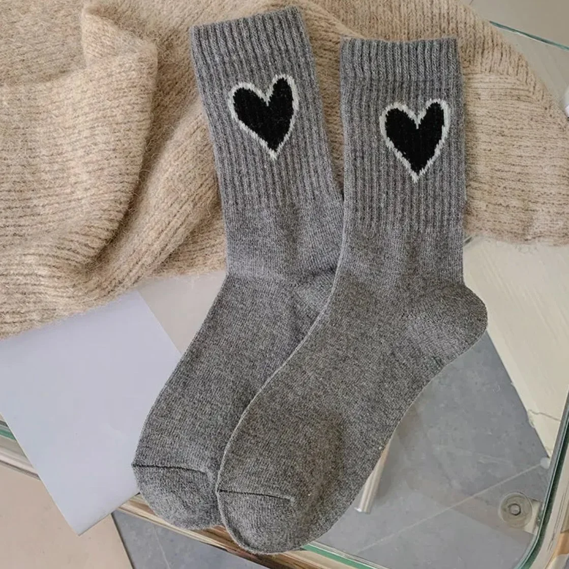 Gray with Black Heart