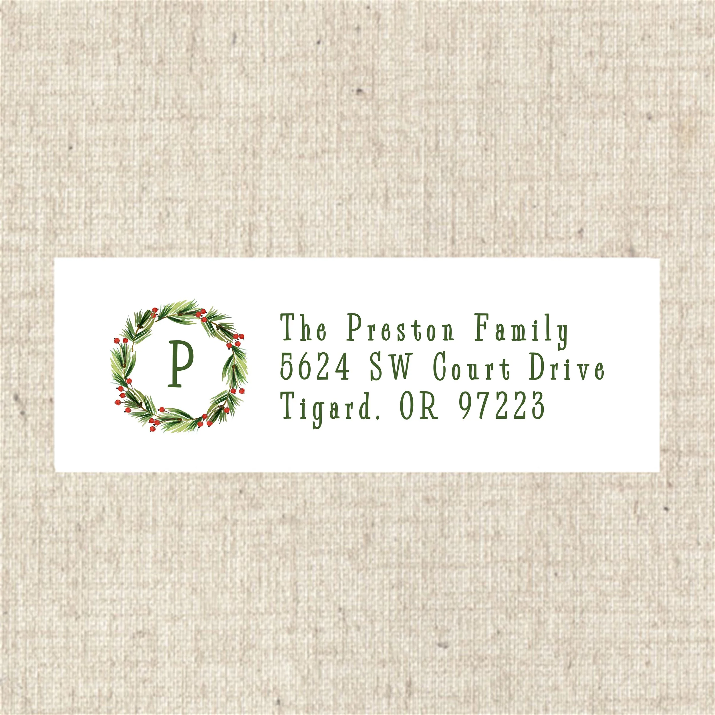 Label 5239 Monogram Wreath