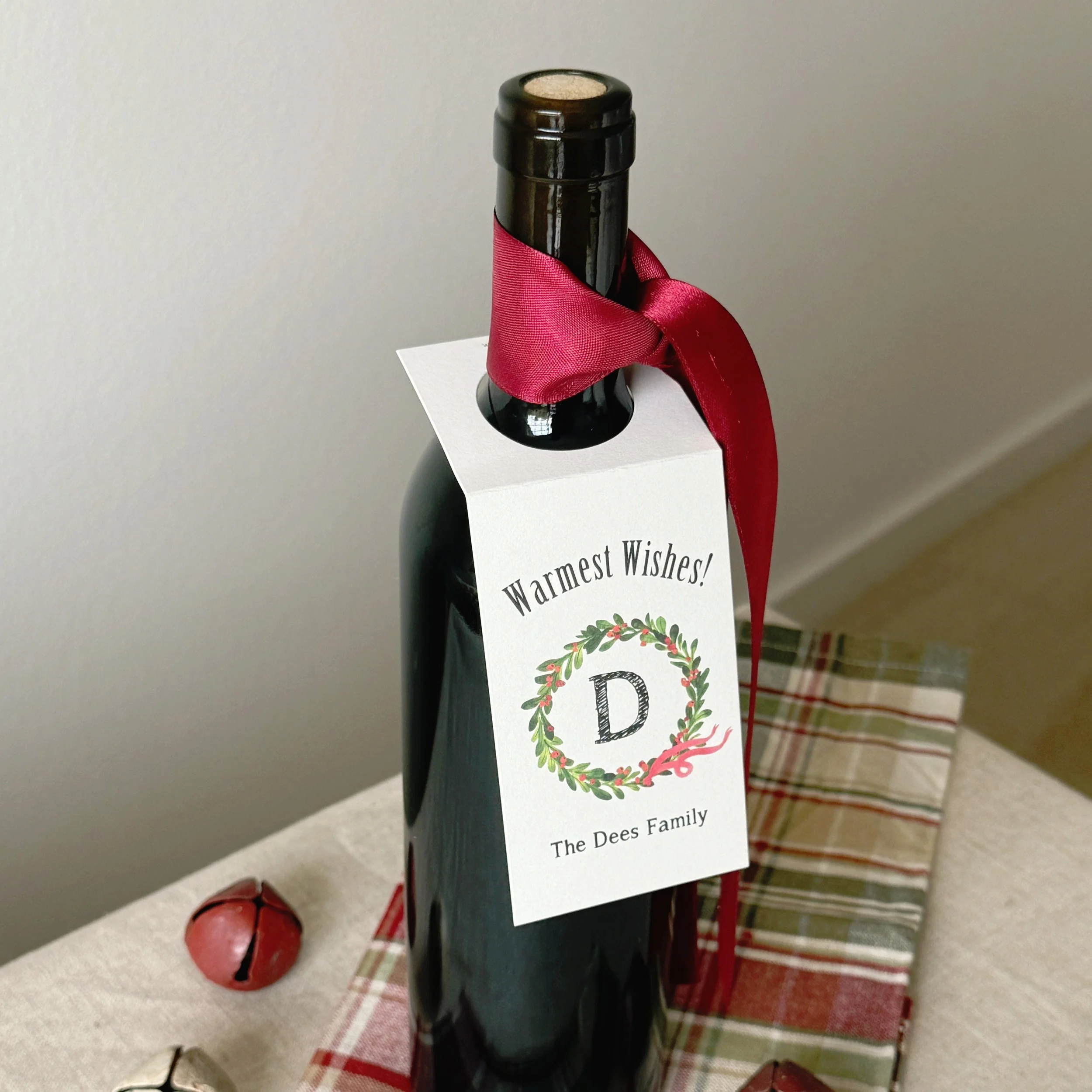 Wine Bottle Tag 8002 Warmest Wishes