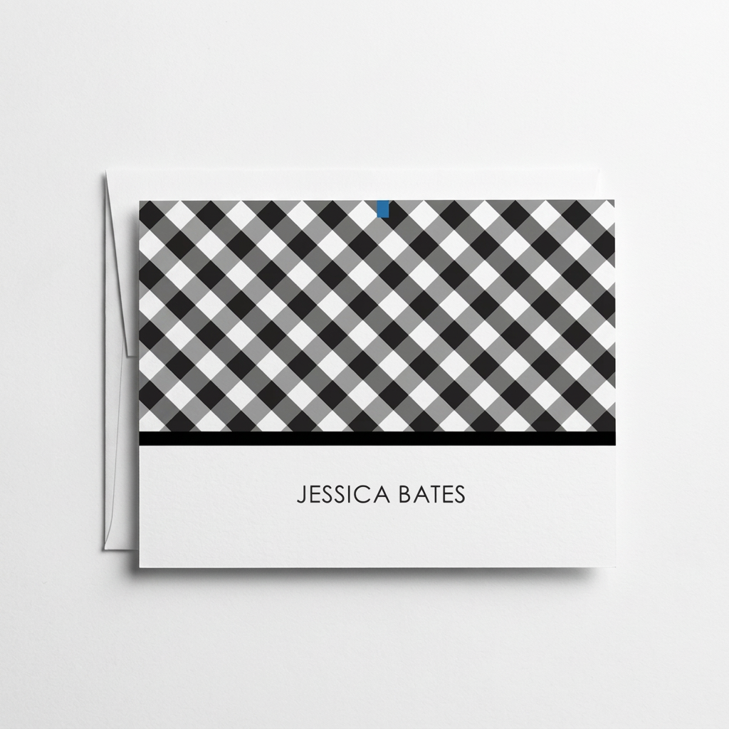 Folded Card 2654 Black Gingham