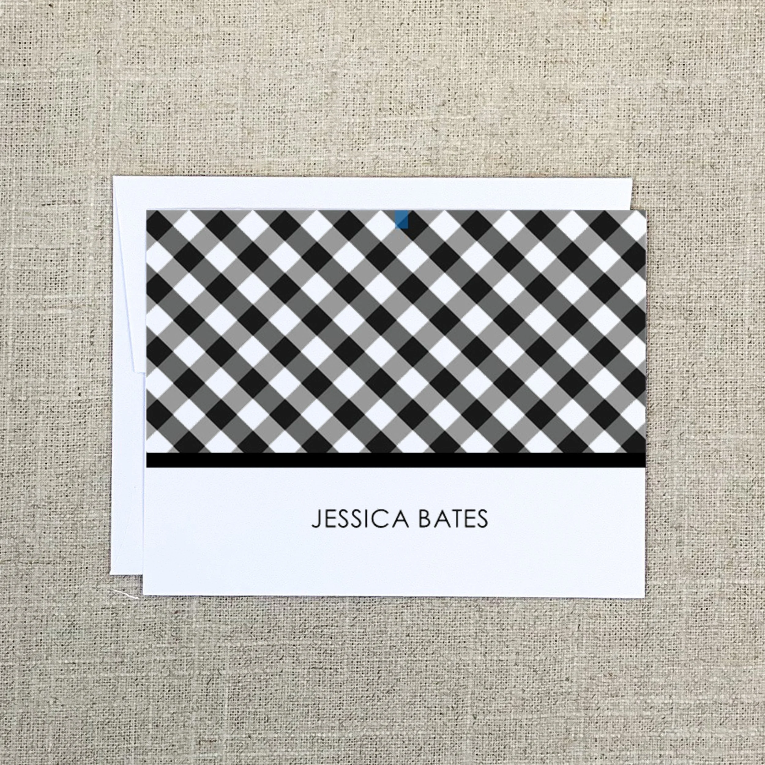 Folded Card 2654 Black Gingham
