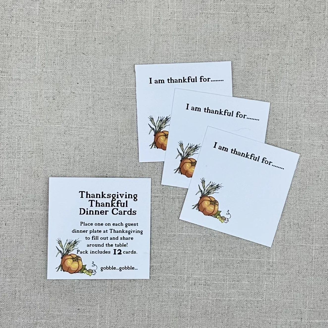 Thanksgiving Thankful Dinner Cards