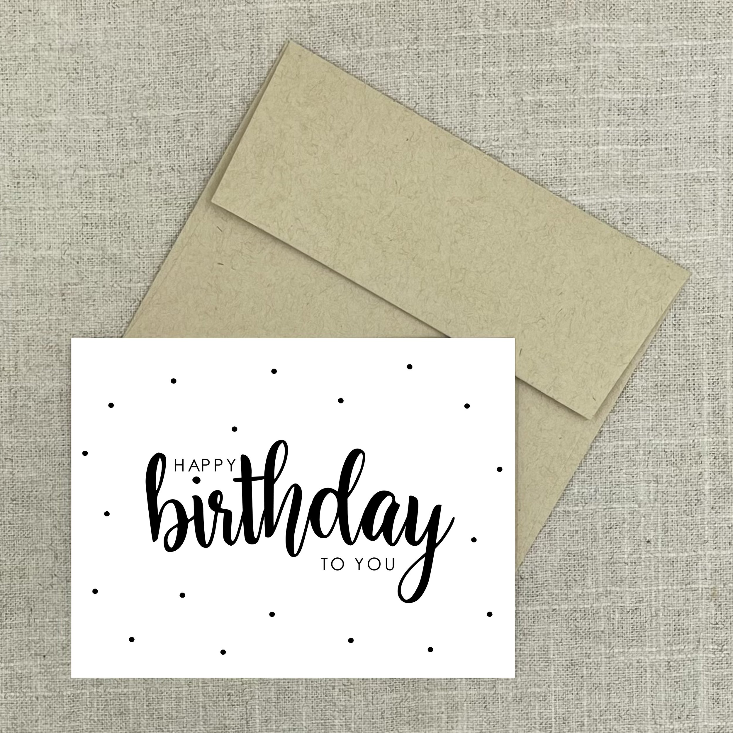 Greeting Card 7953 Happy Birthday Script Dot