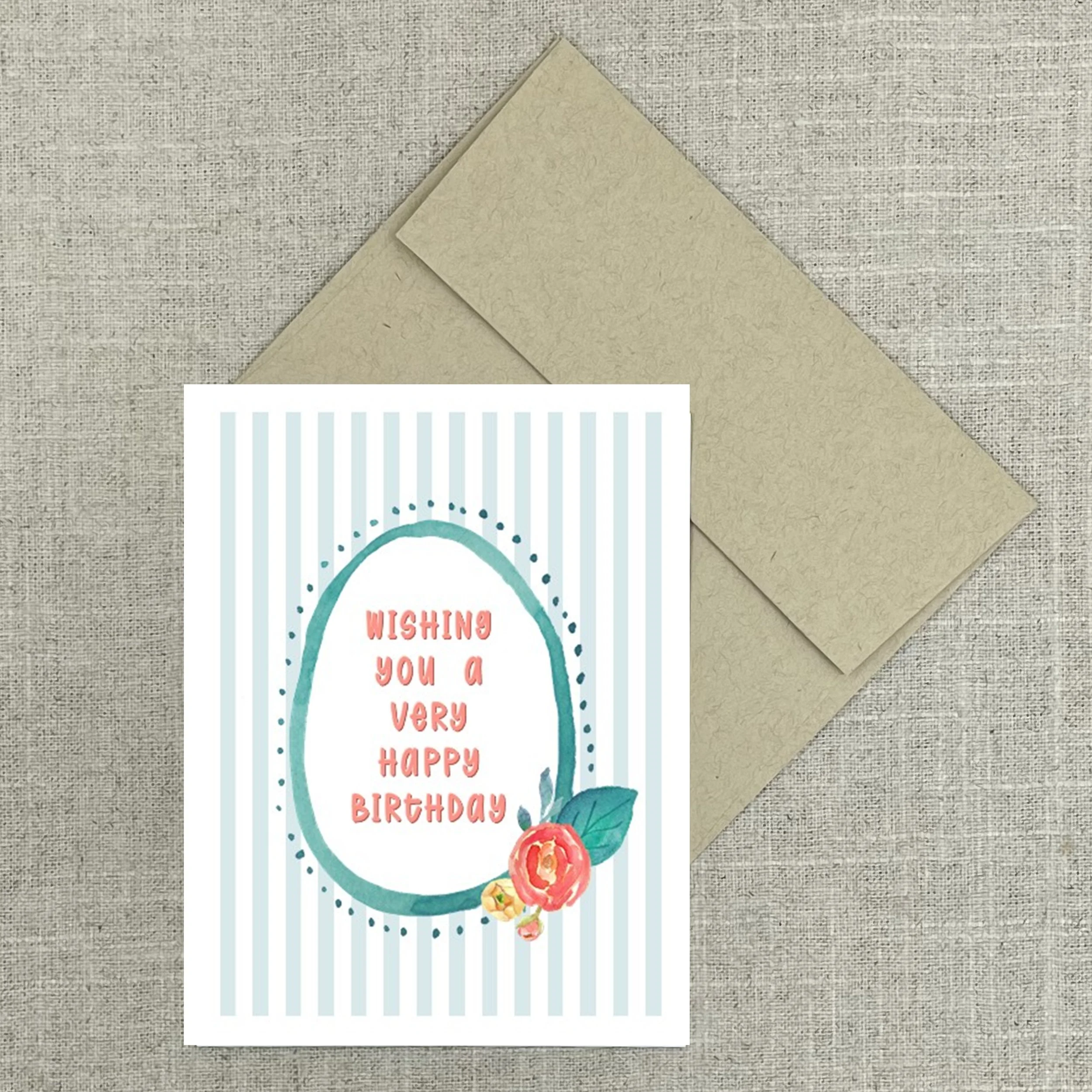 Greeting Card 2228 Peony Happy Birthday