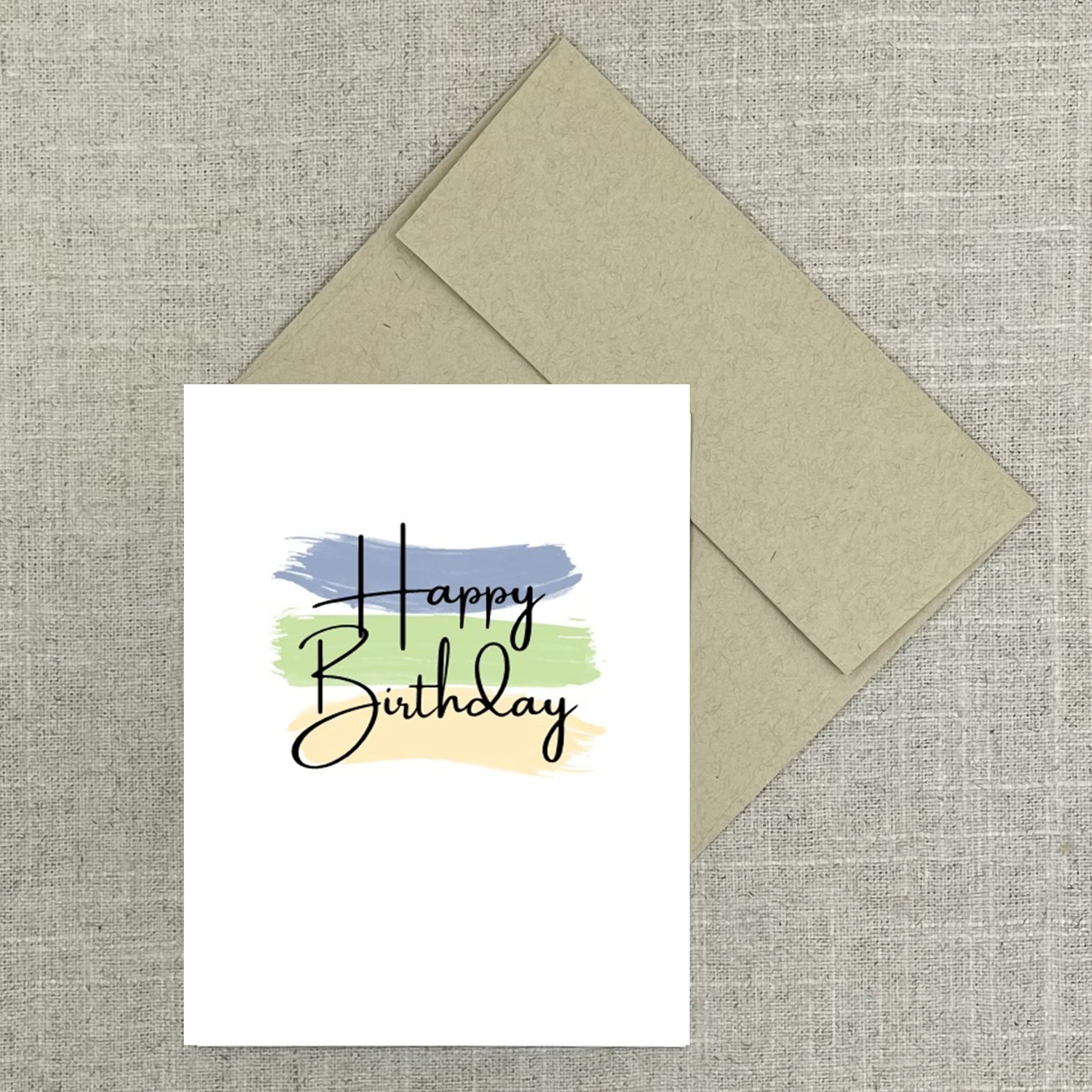 Greeting Card 2229 Happy Birthday Watercolor Swash