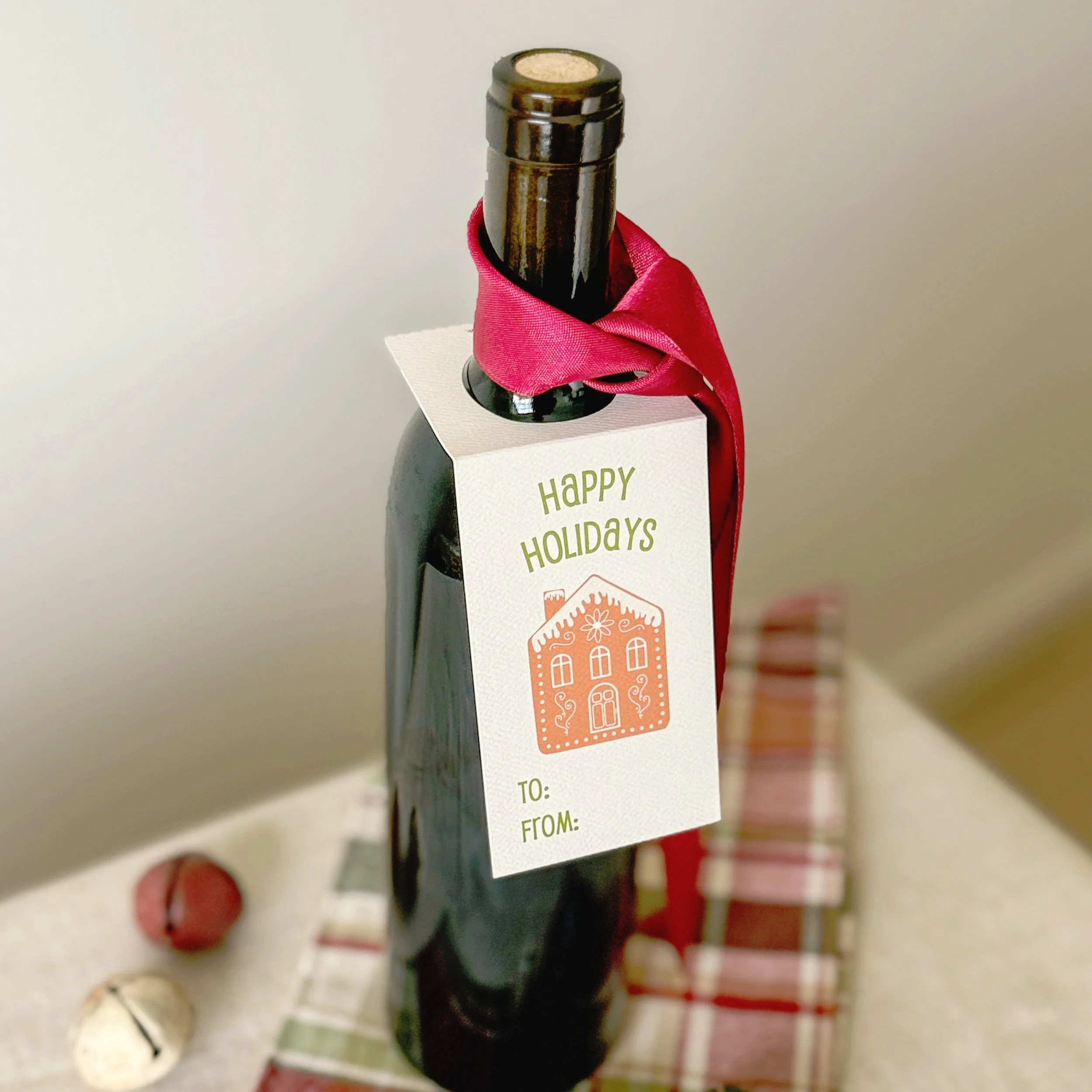 Wine Bottle Tag 8005 Ginger Bread House