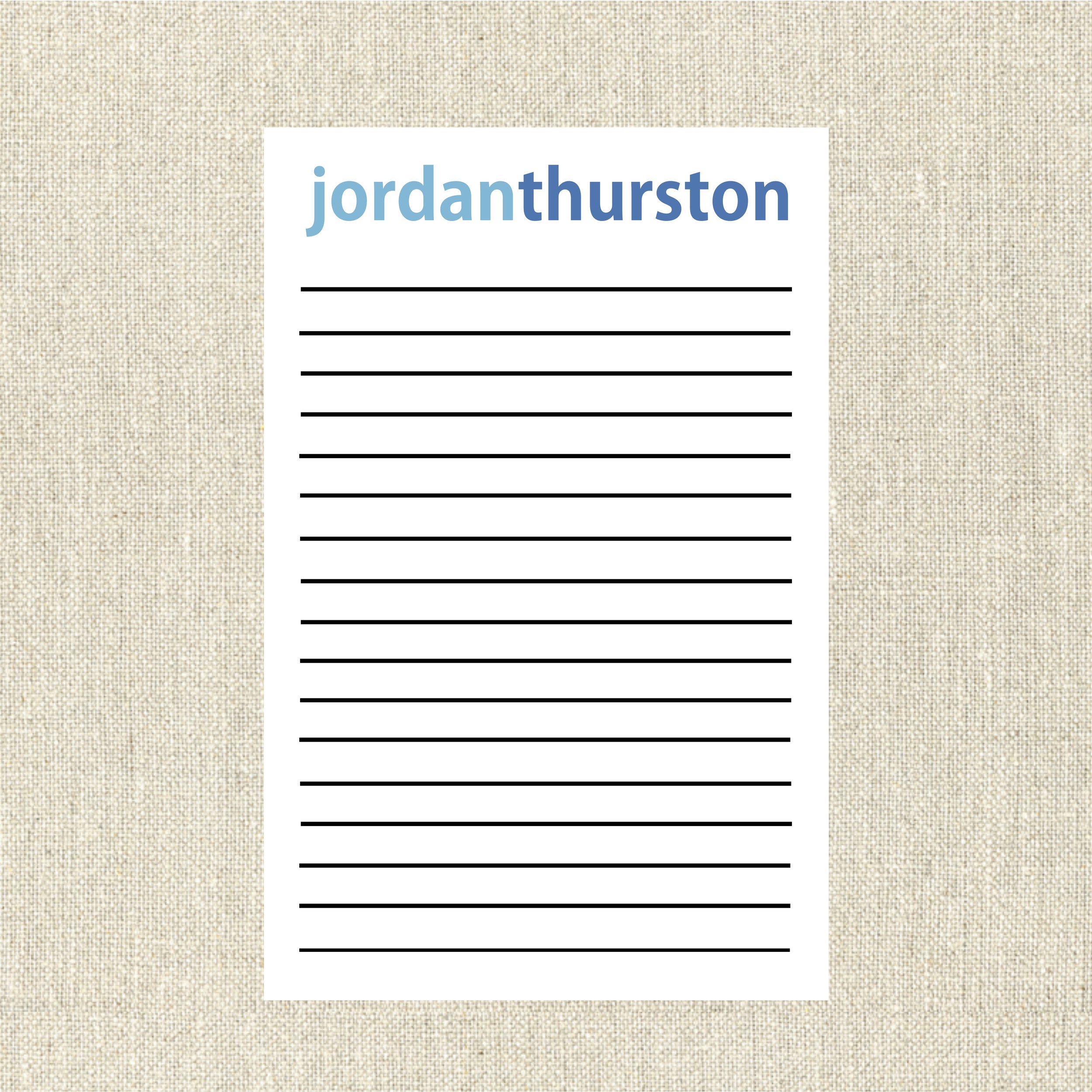 Note Pad 3575 Blue Name Lined (NA)