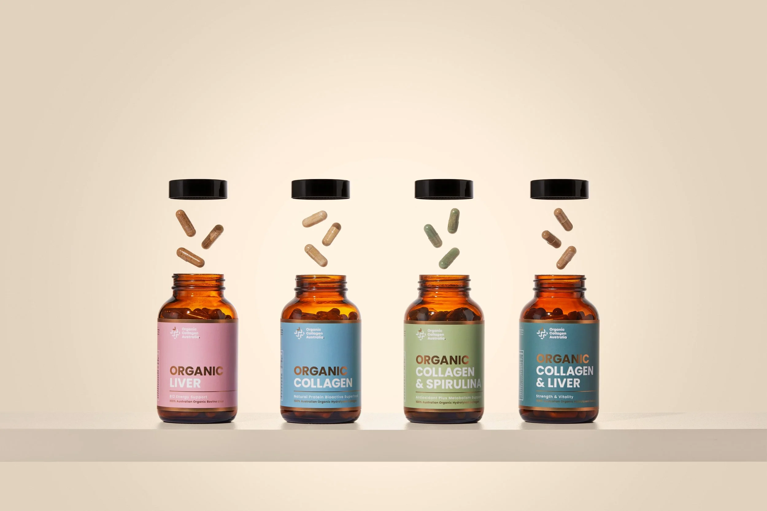 Creative Product Photography for Organic Collagen Australia by April Gillies Photography Studio