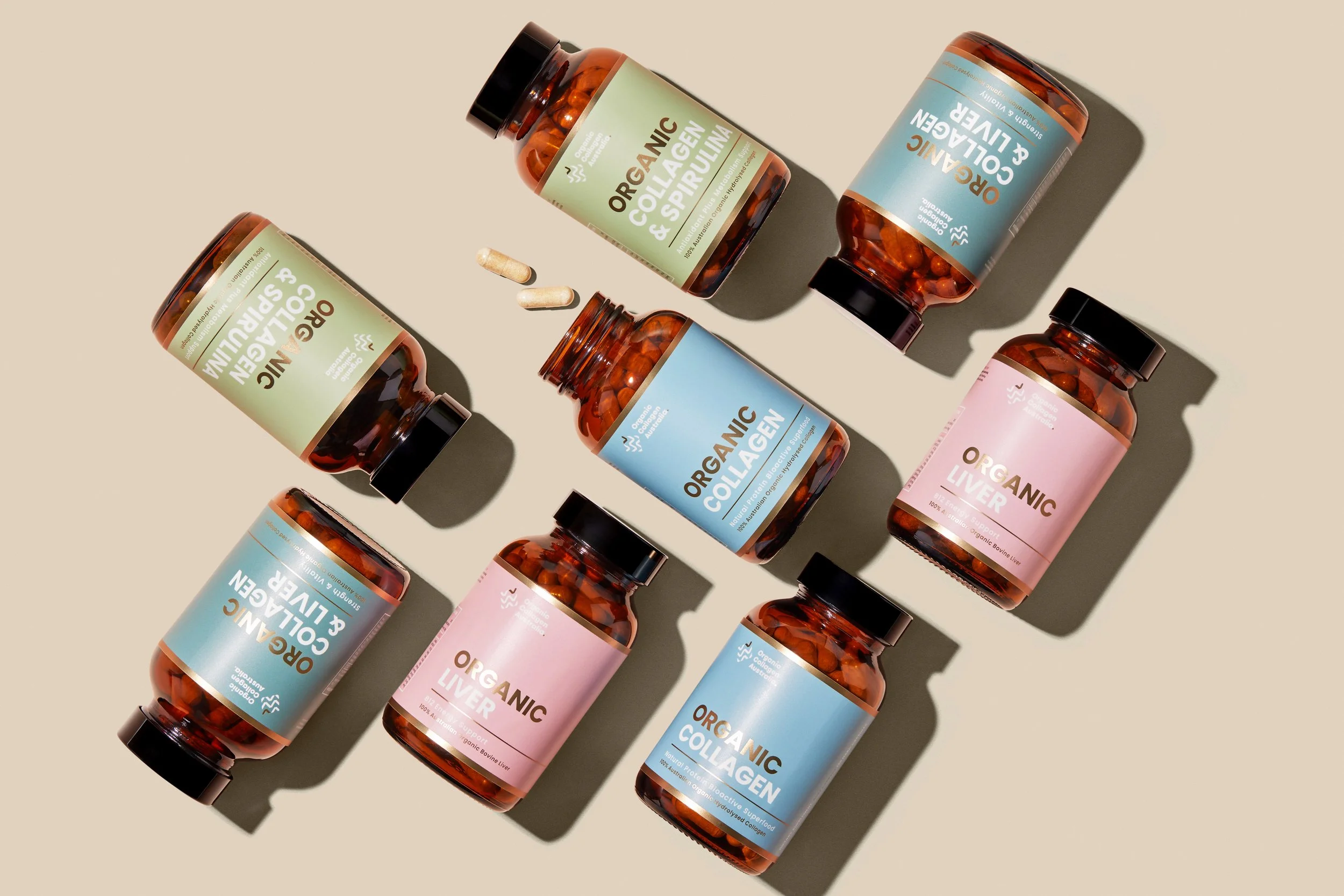 Creative Product Photography for Organic Collagen Australia by April Gillies Photography Studio