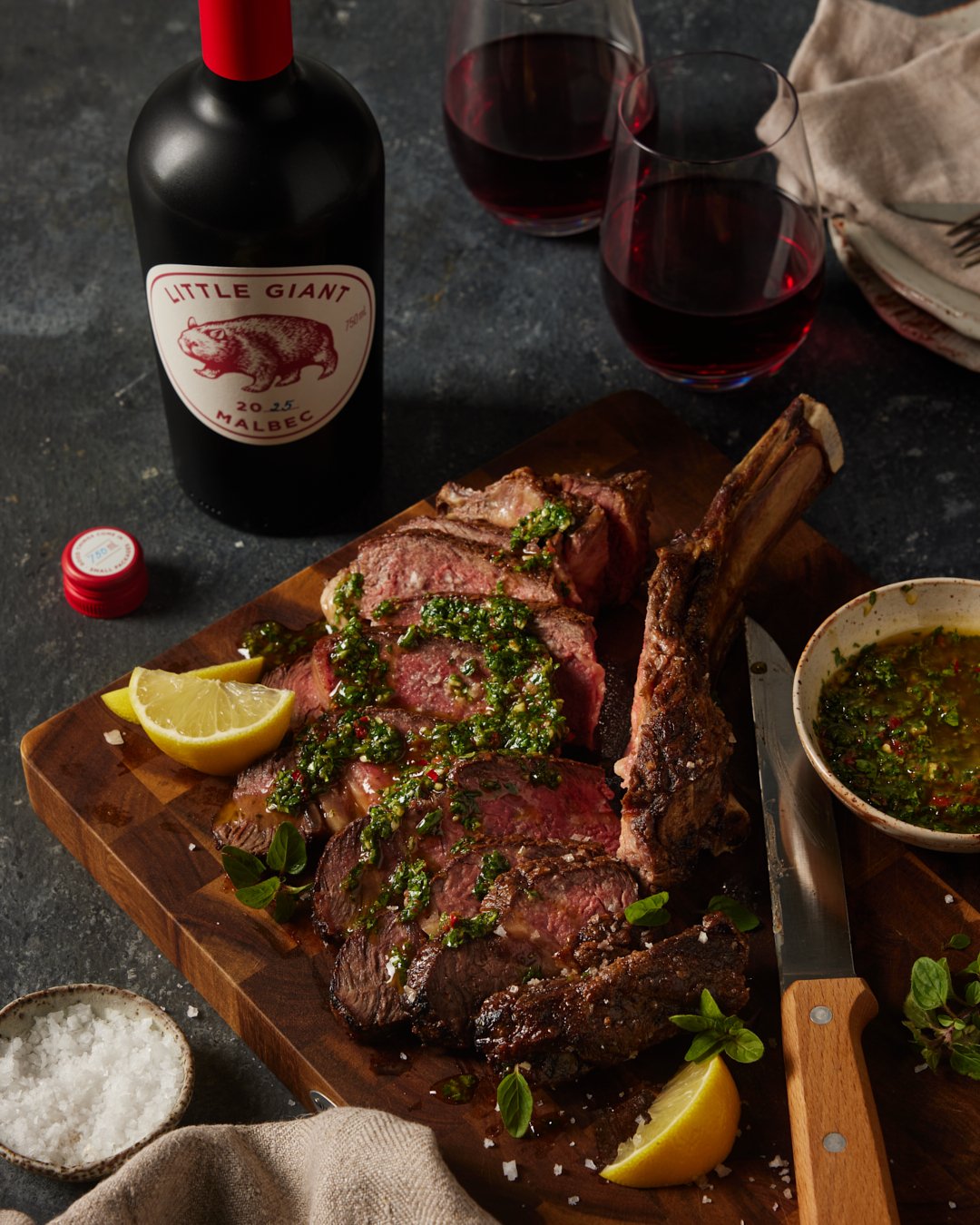 Styled Food Photography for Little Giant wine by April Gillies Photography studio