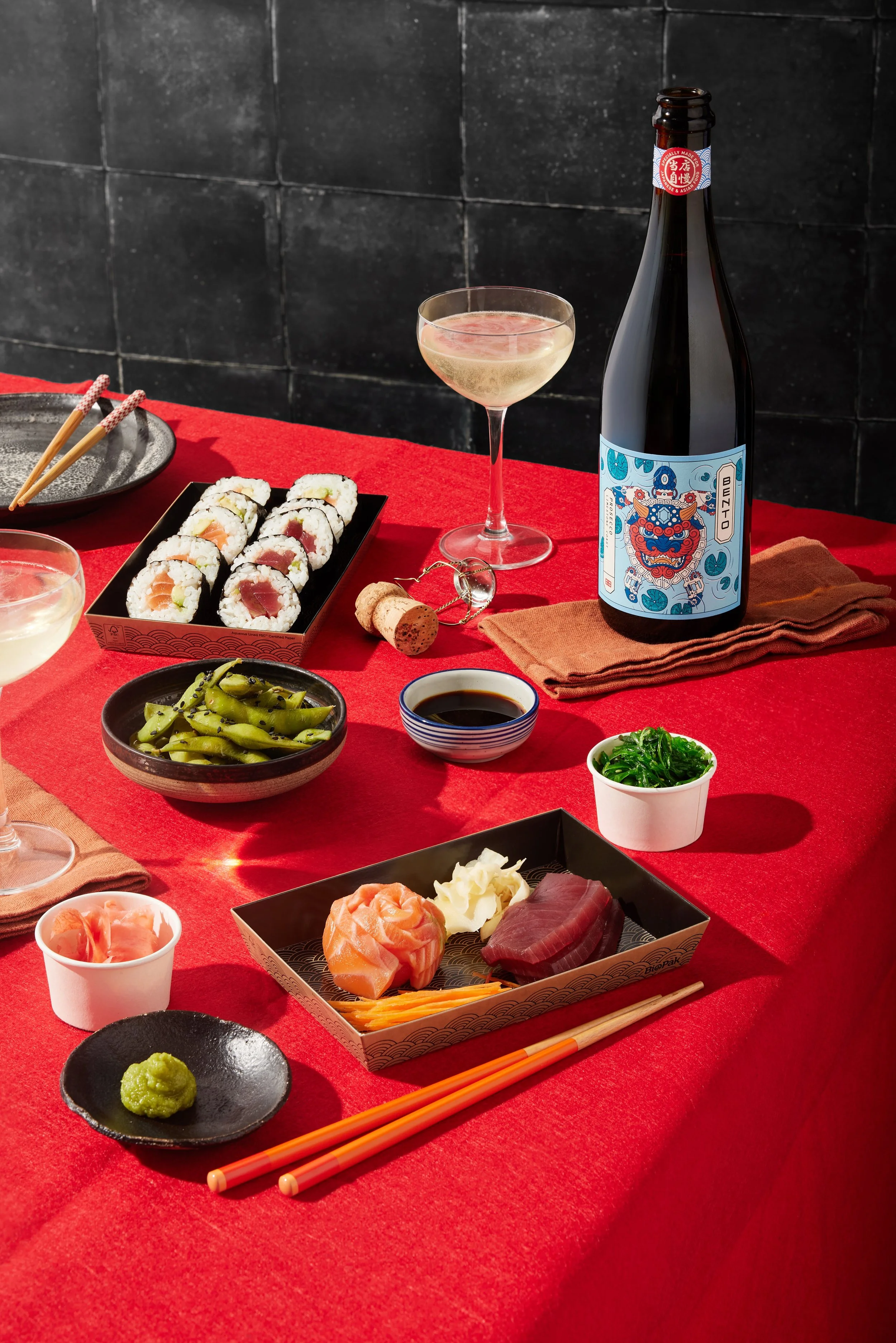 Creative Product Photography for Bento wine by April Gillies Photography studio