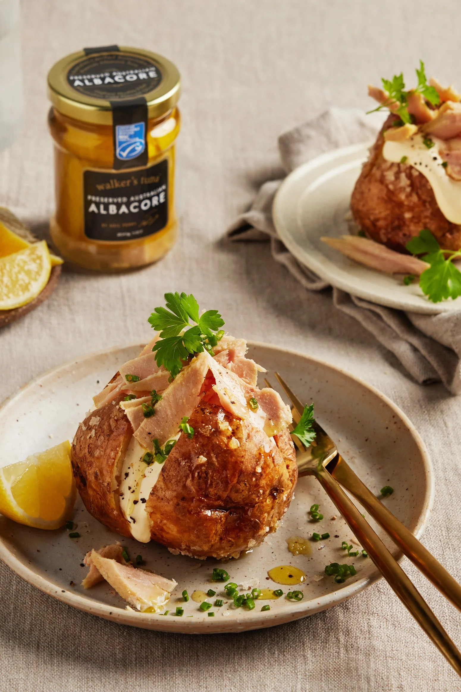 Styled Food Photography for Walkers Tuna by April Gillies Photography studio