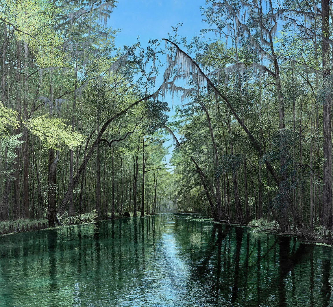    Pure Bliss, Ichetucknee River, FL    Oil on Panel  / 55 x 60 inches  