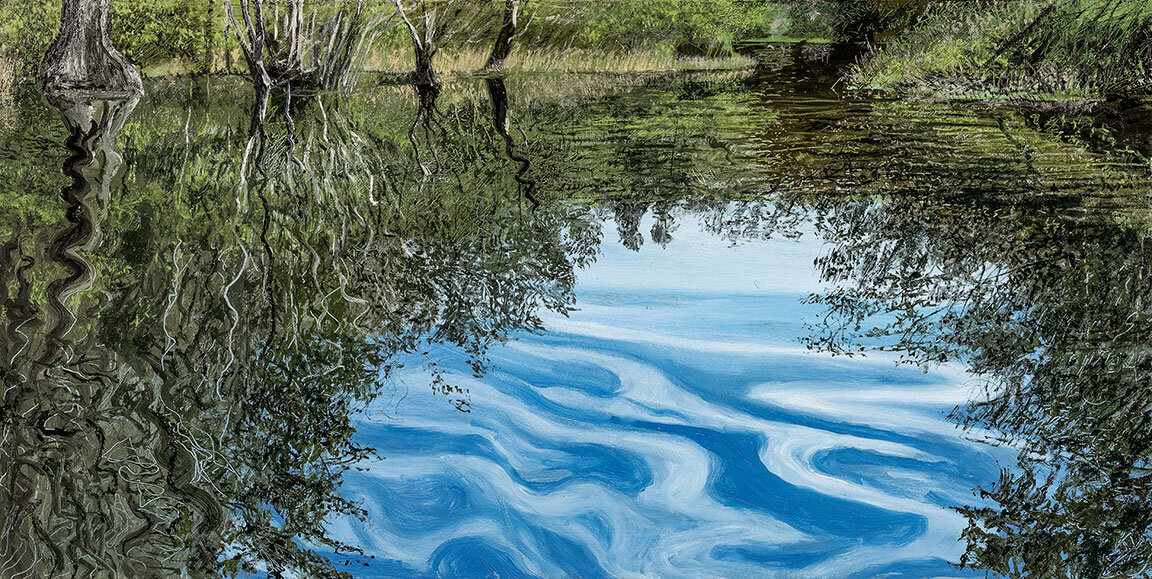    Study of the Breaks of the Suwanee River Stephen Foster State Park, GA   Oil on Panel / 10 x 20 inches   