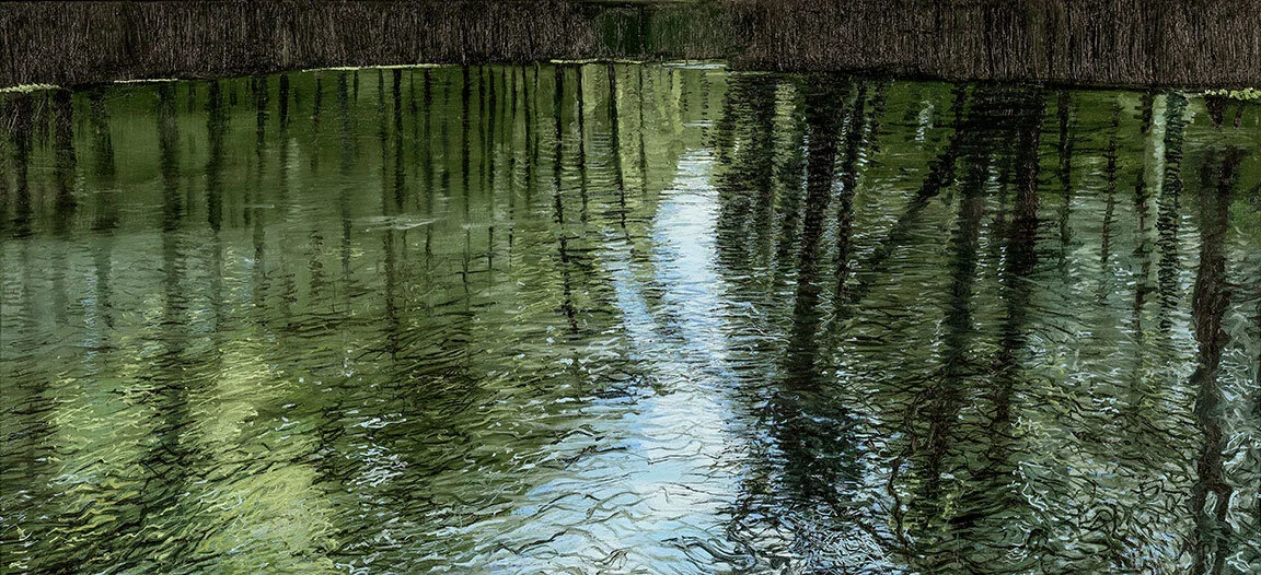    Contemplating Bliss   Oil on Panel  / 14 x 30 inches  