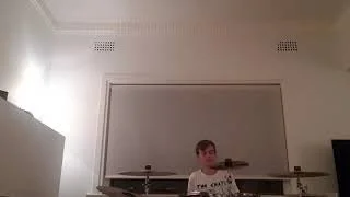 Ashton Stuart performs an improvised jazz drum solo