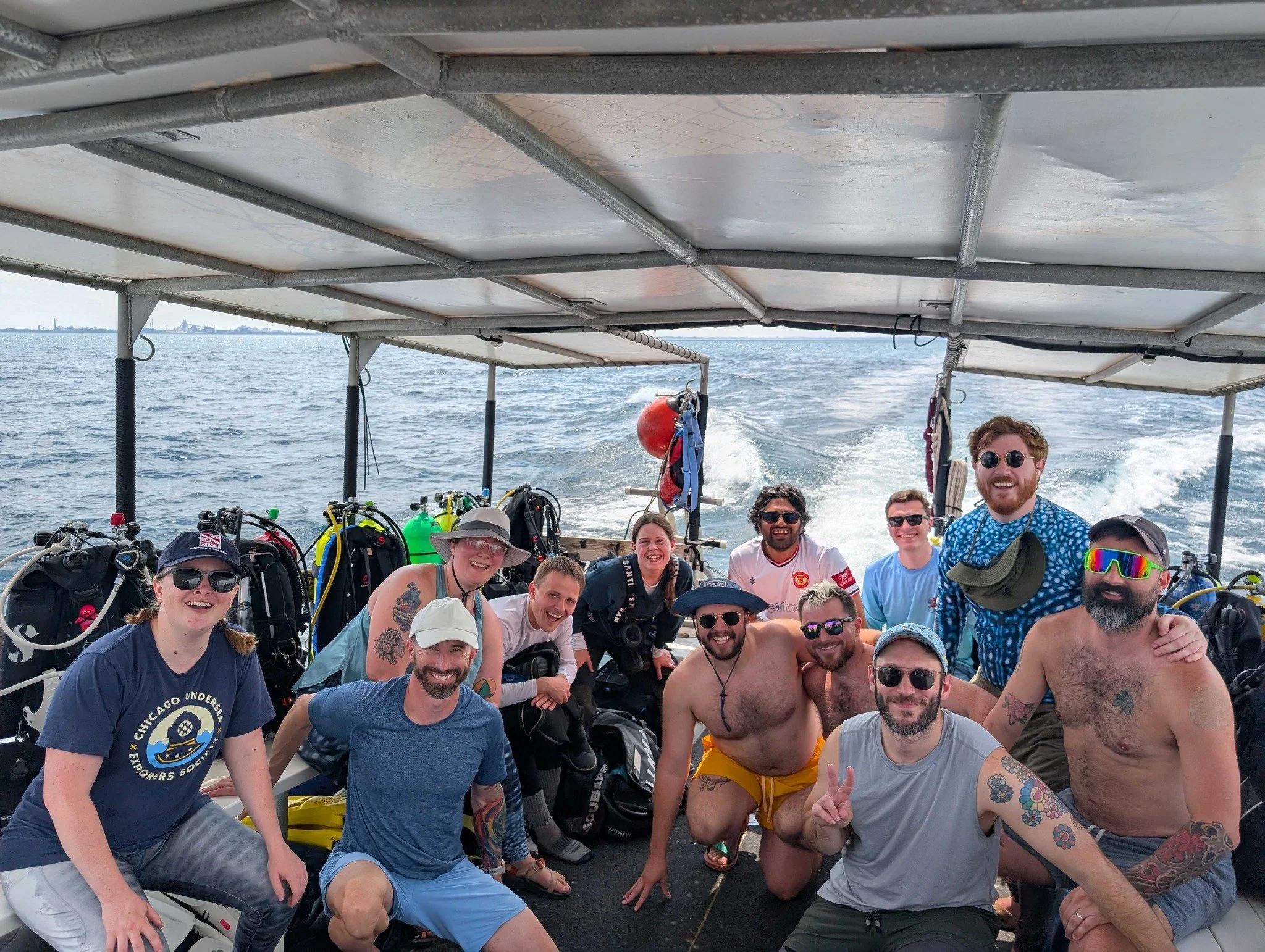 What a beautiful day to get on a boat and see some boats! We spent the afternoon with @doubleactiondivecharters visiting the wrecks of the Material Services Barge and the Louisville &mdash; we had good visibility, some serious current, and excellent 