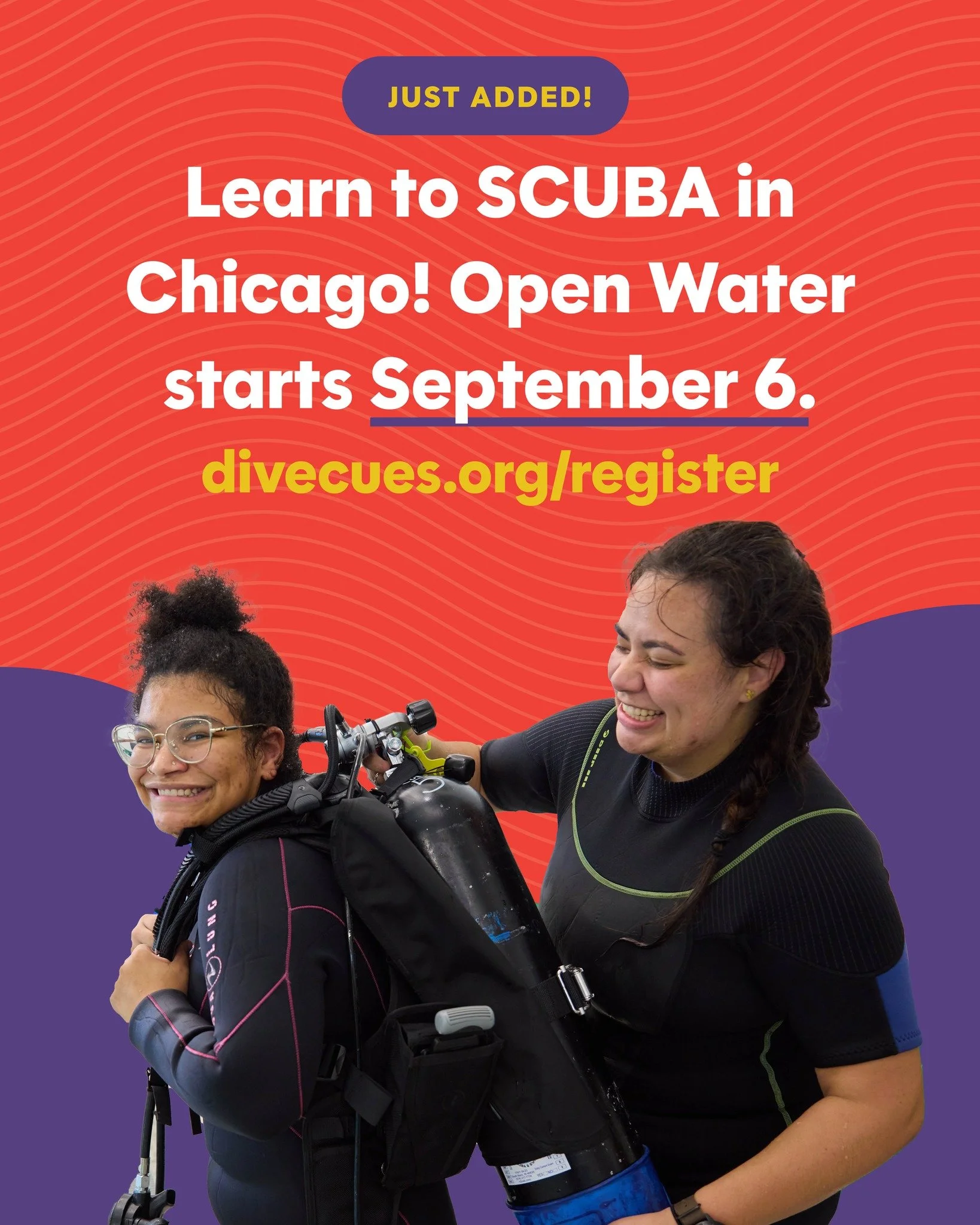 Feeling that 'back to school' energy? We just added an extra Open Water Diver course, starting September 6 at the Lakeview YMCA! Get your fins wet and start your SCUBA adventures with this entry-level course &mdash; visit divecues.org/register for mo