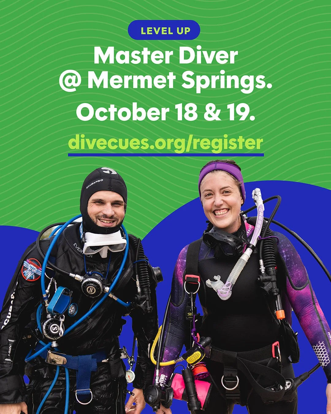 Attention all divers who hold advanced open water and rescue certifications: we are running a Master Scuba Diver course at Mermet Springs on October 18 &amp; 19! Level up and progress towards dive leadership in this two-day course designed to deepen 