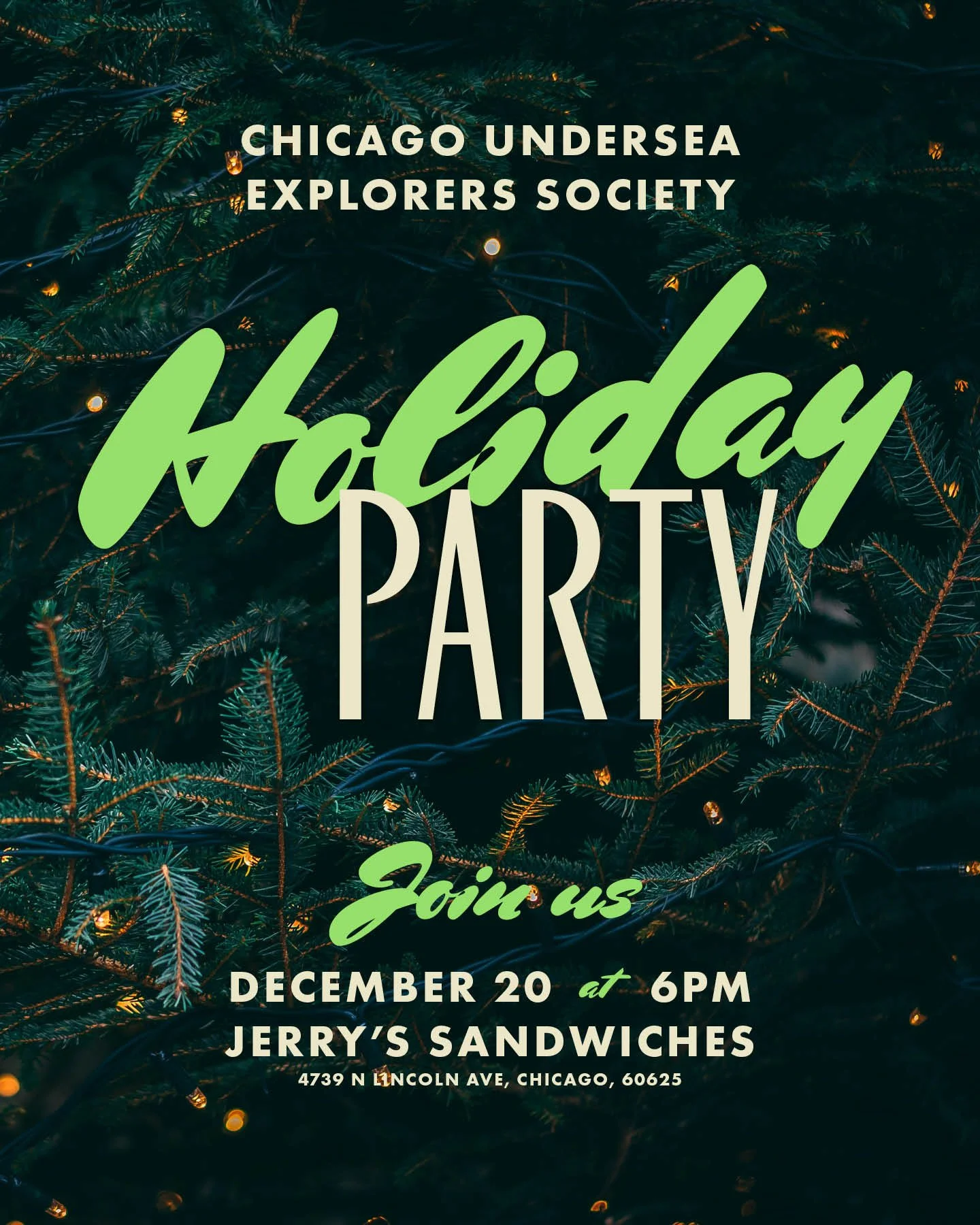 Save the date! CUES' holiday party is Saturday, December 20 &mdash; join us at 6 pm for sandwiches and festive cheer at @jerryssandwiches in Lincoln Square. If you're interested in joining us, RSVP on Slack :) Partners and friends are welcome, just l