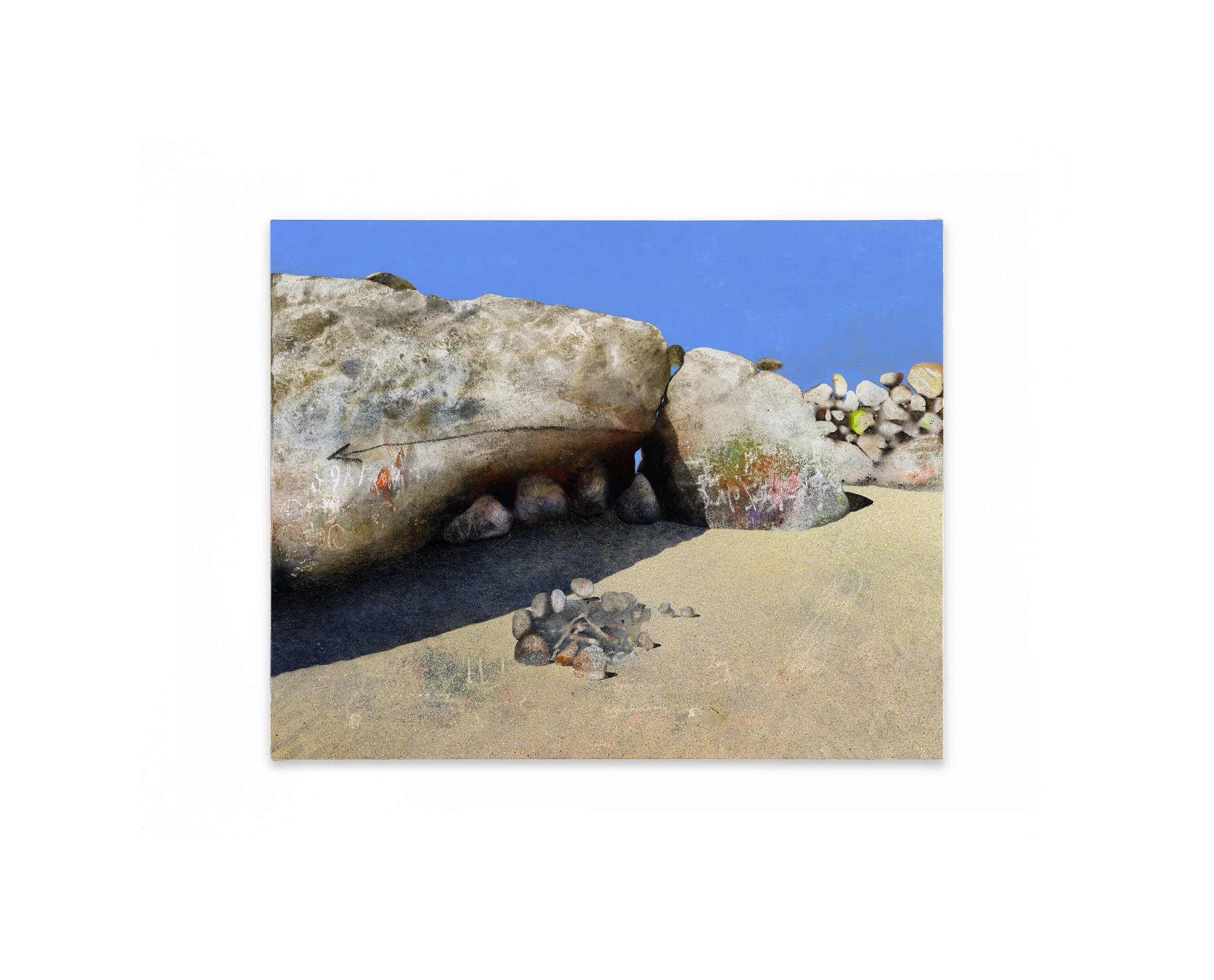 Camp Site, oil and acrylic on canvas, 16 x 20 in