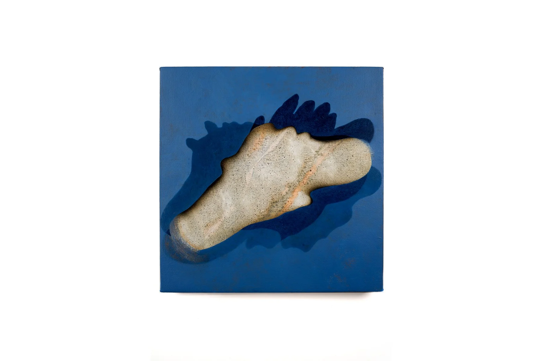 Hand Rock #2, Oil and acrylic on canvas, 12 x 12 in