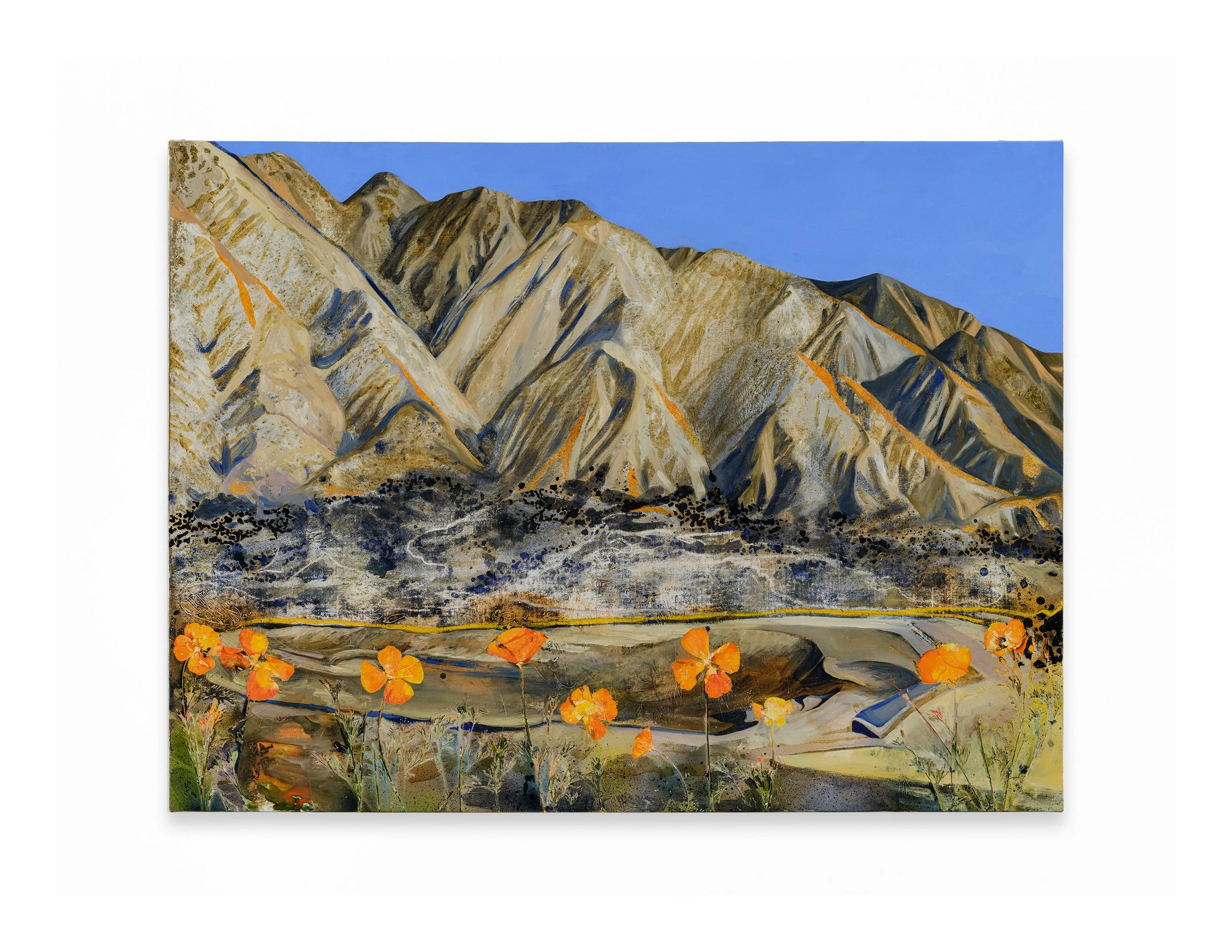 Eaton Canyon Reservoir, 34°10'08.6"N 118°05'25.9"W, Oil and acrylic on canvas,
30x40 in
