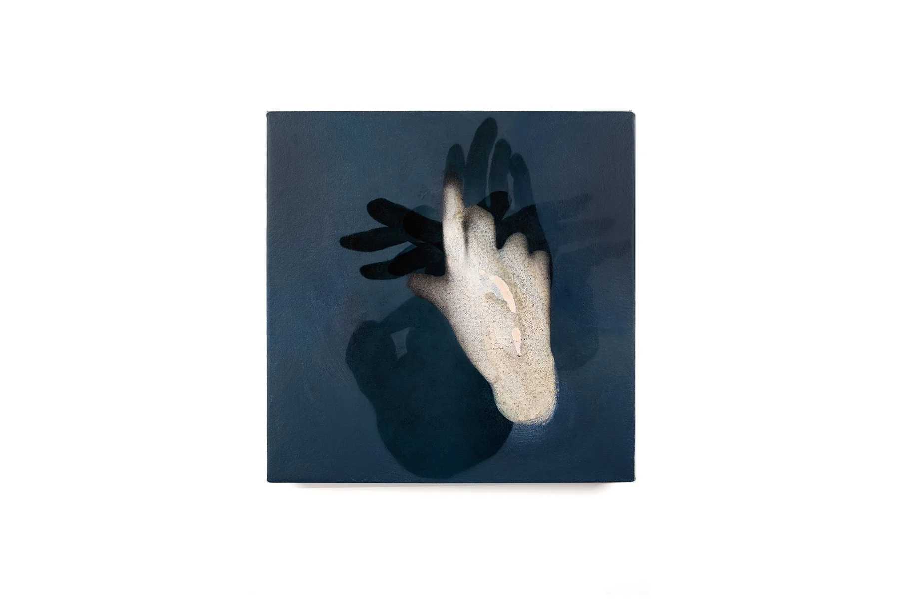 Hand Rock #1, Oil and acrylic on canvas, 12 x 12 in