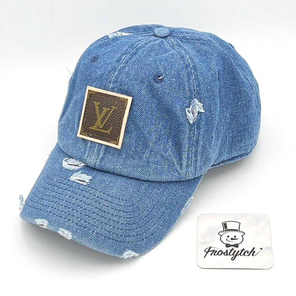 Louis Vuitton Custom Vintage Baseball Cap Blue Denim RARE LV Snapback Dad  Hat