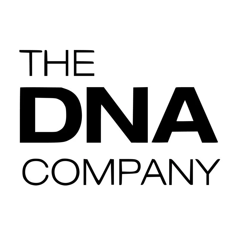 Logo for the DNA Company with the text 'The DNA Company' in black on a white background.