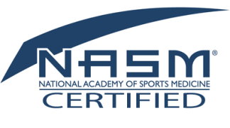 NASM Certified logo with a swoosh design