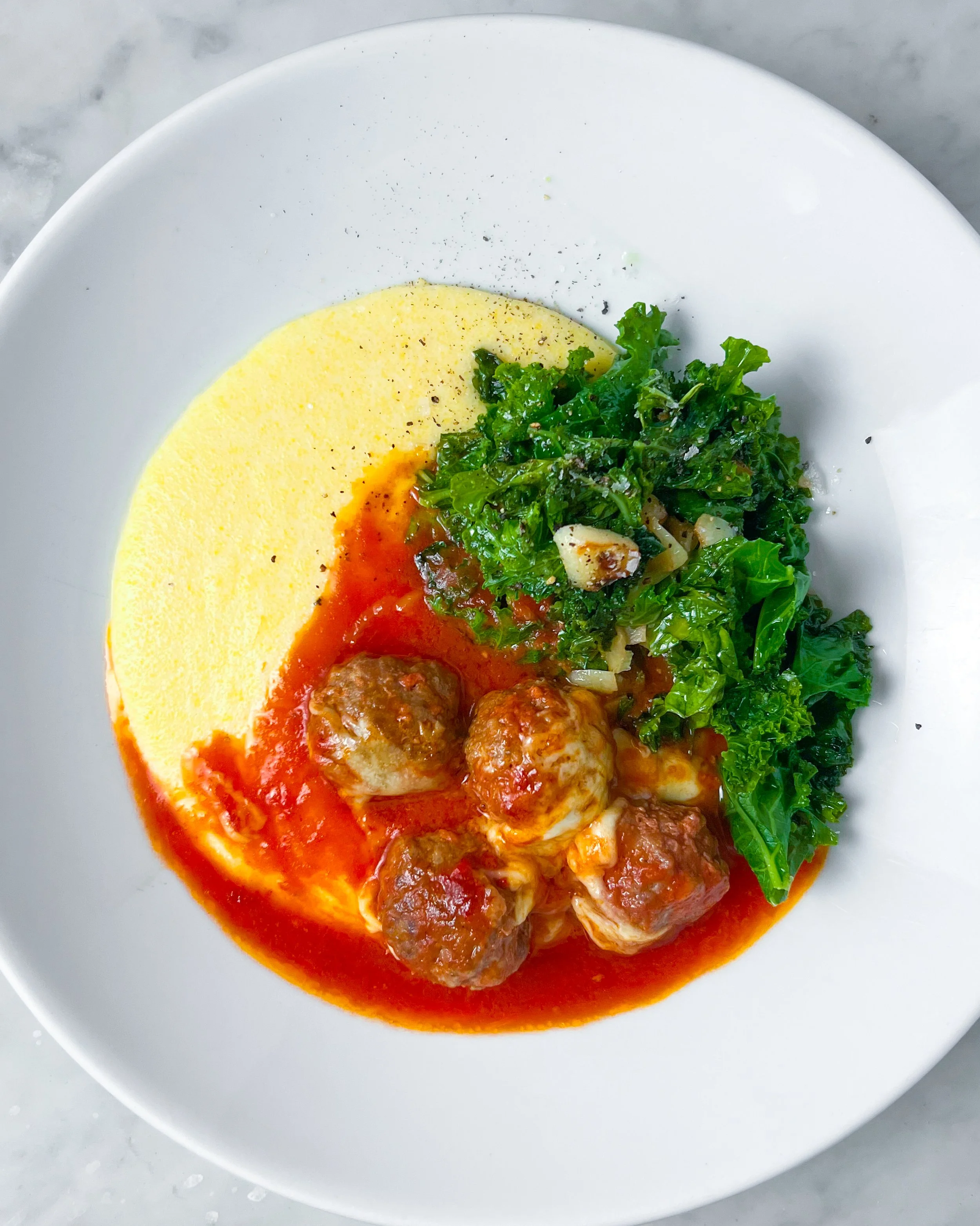 Meatballs and Polenta