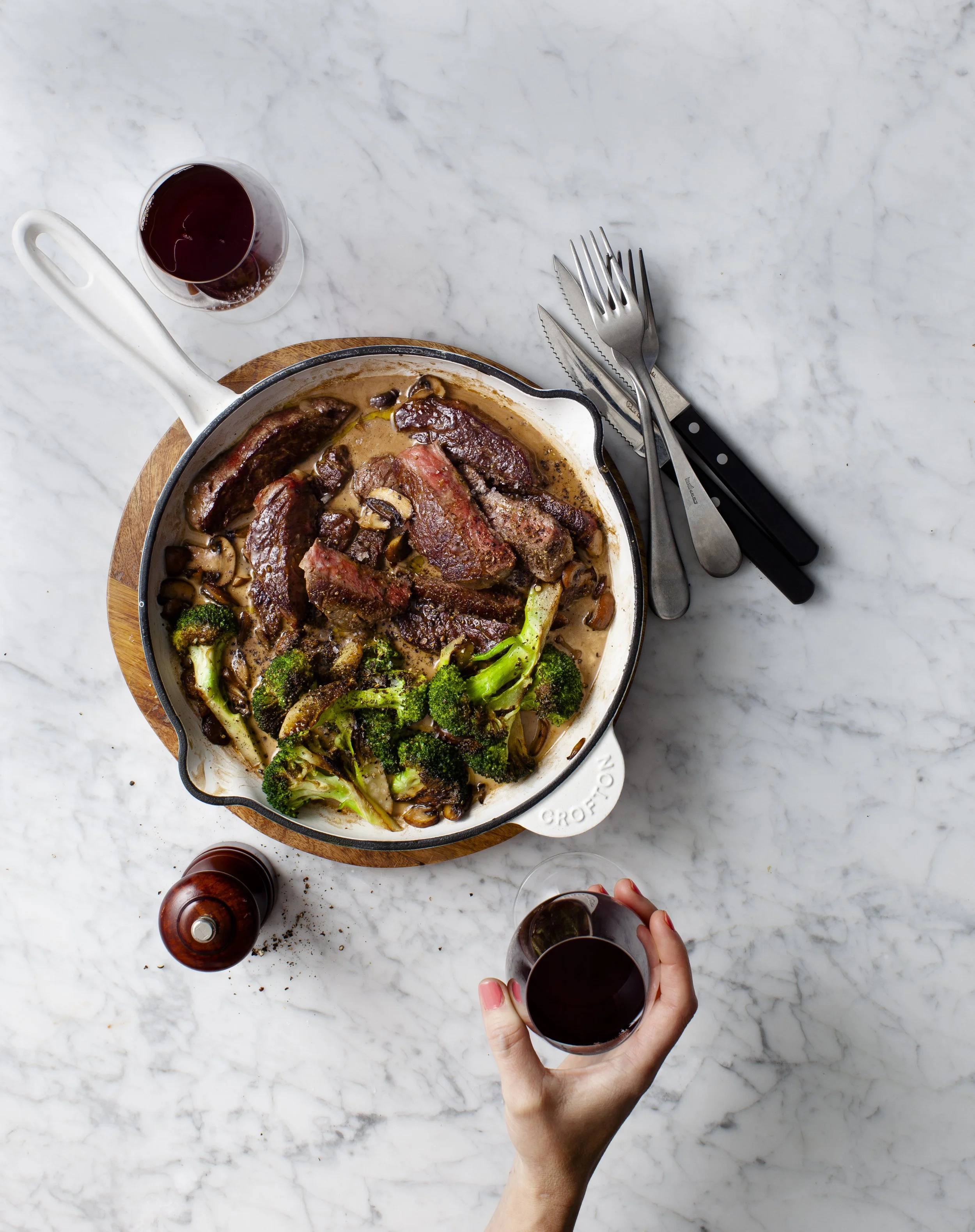 One-Pan Steak, Broccoli &amp; Shrooms