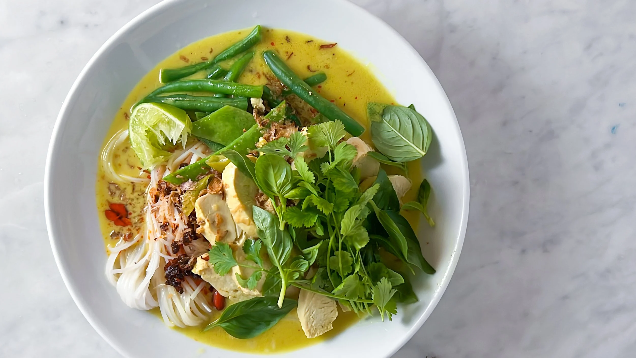 Curry Lime Coconut Chicken Noodles